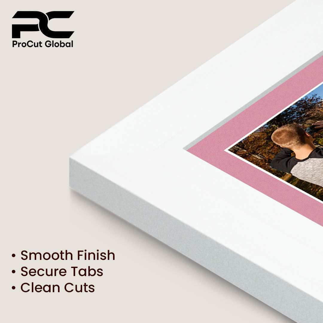 20x16" White Modern Multi Aperture Photo Frame Holds 7x5" (x2) & 6x4" (x7) Photos With Dusty Rose Mount | Modern Collage Frame thumbnail 7
