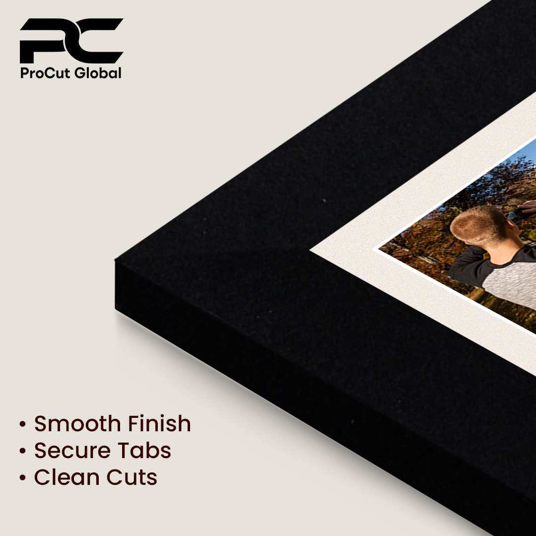 80x70cm Mat Black Modern Multi Aperture Photo Frame Holds 6x4" (x18) & 4x4" (x2) Photos With Antique White Mount | Modern Collage Frame thumbnail 7