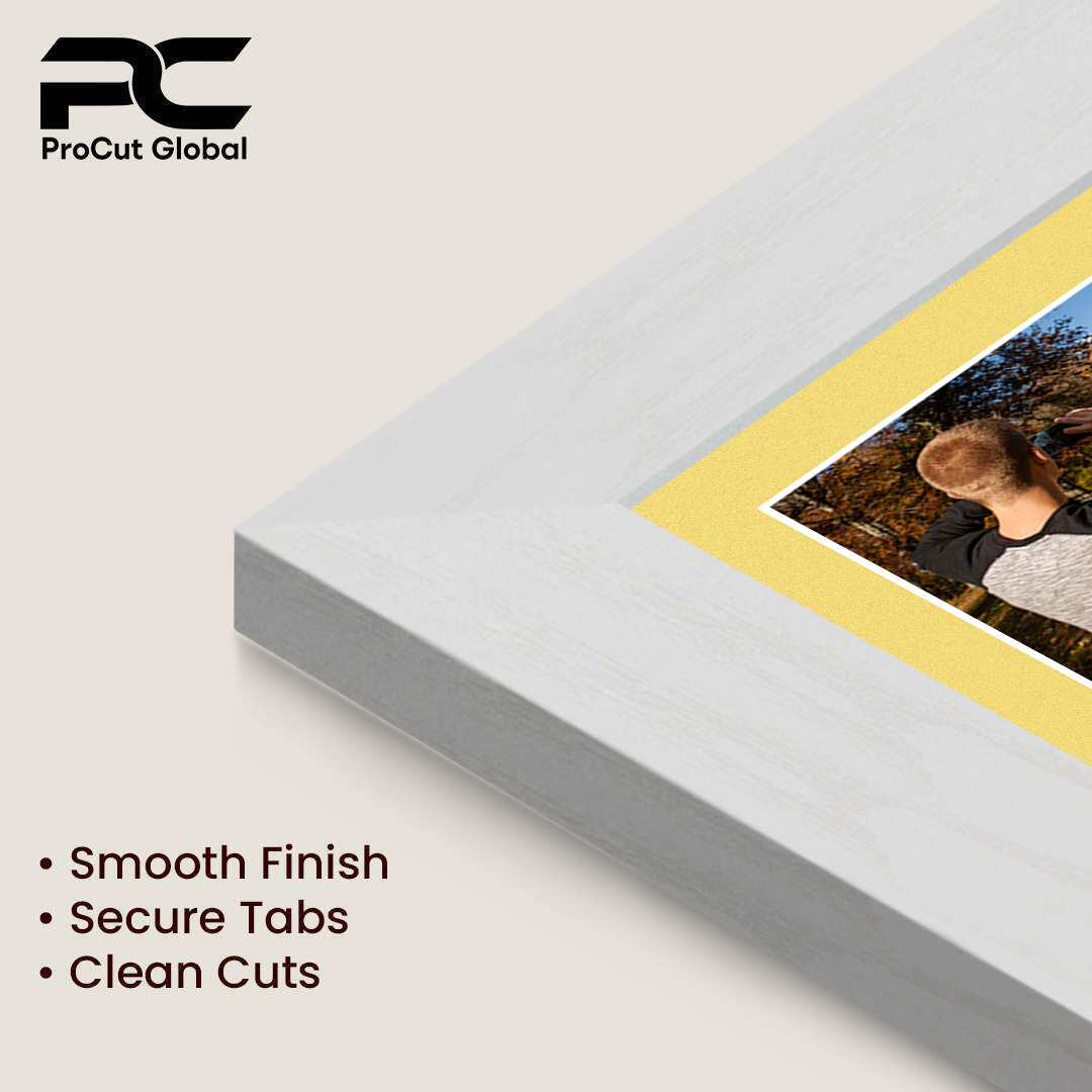 80x70cm Ash White Modern Multi Aperture Photo Frame Holds 6x4" (x18) & 4x4" (x2) Photos With Primrose Mount | Modern Collage Frame thumbnail 7