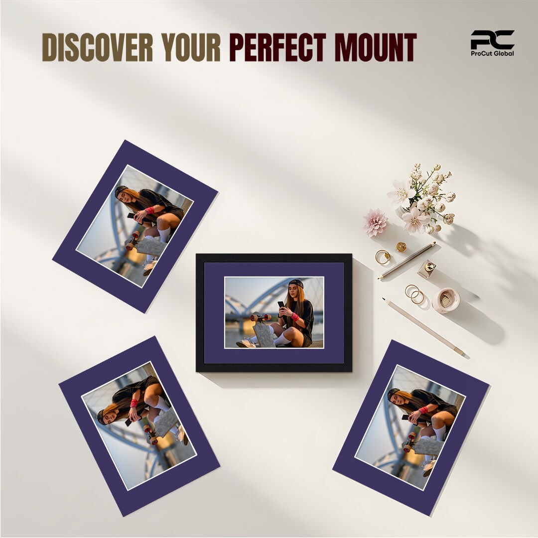Damson 10x8" Picture Mount With 6x4" Aperture | Acid-Free Mat Board For Picture Frames thumbnail 4