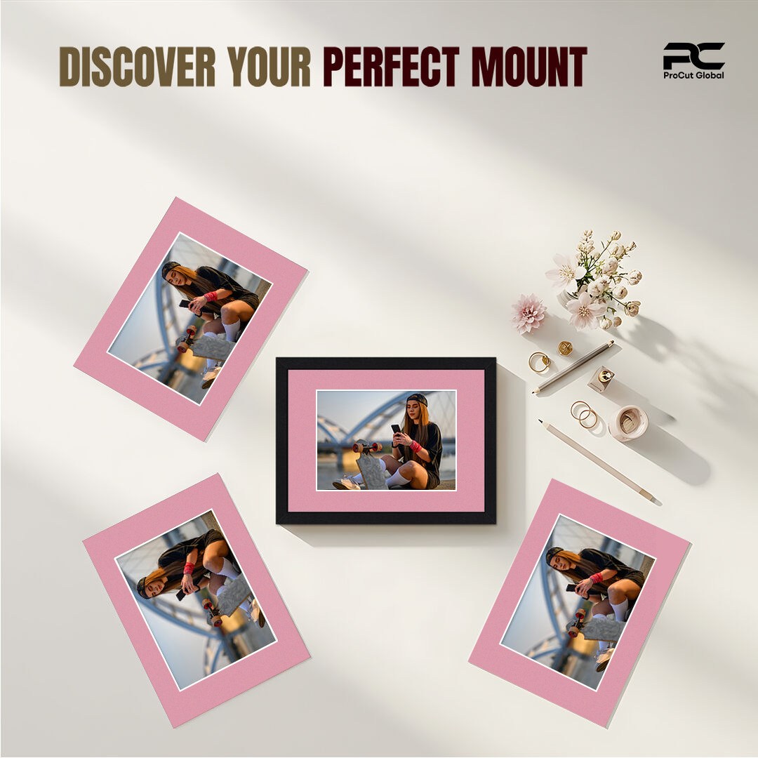 Dusty Rose 10x8" Picture Mount With 7x5" Aperture | Acid-Free Mat Board For Picture Frames thumbnail 4