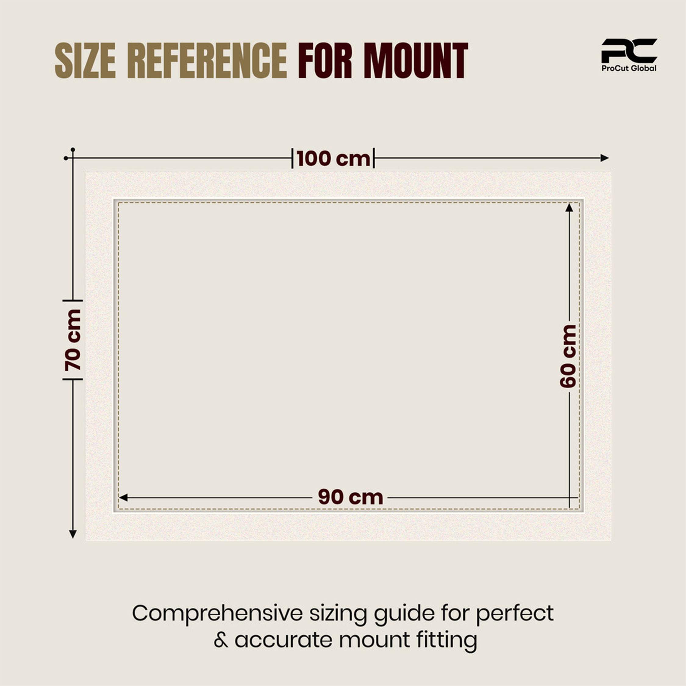 Antique White 100x70cm Picture Mount With 90x60cm Aperture | Acid-Free Picture Mount Board thumbnail 2