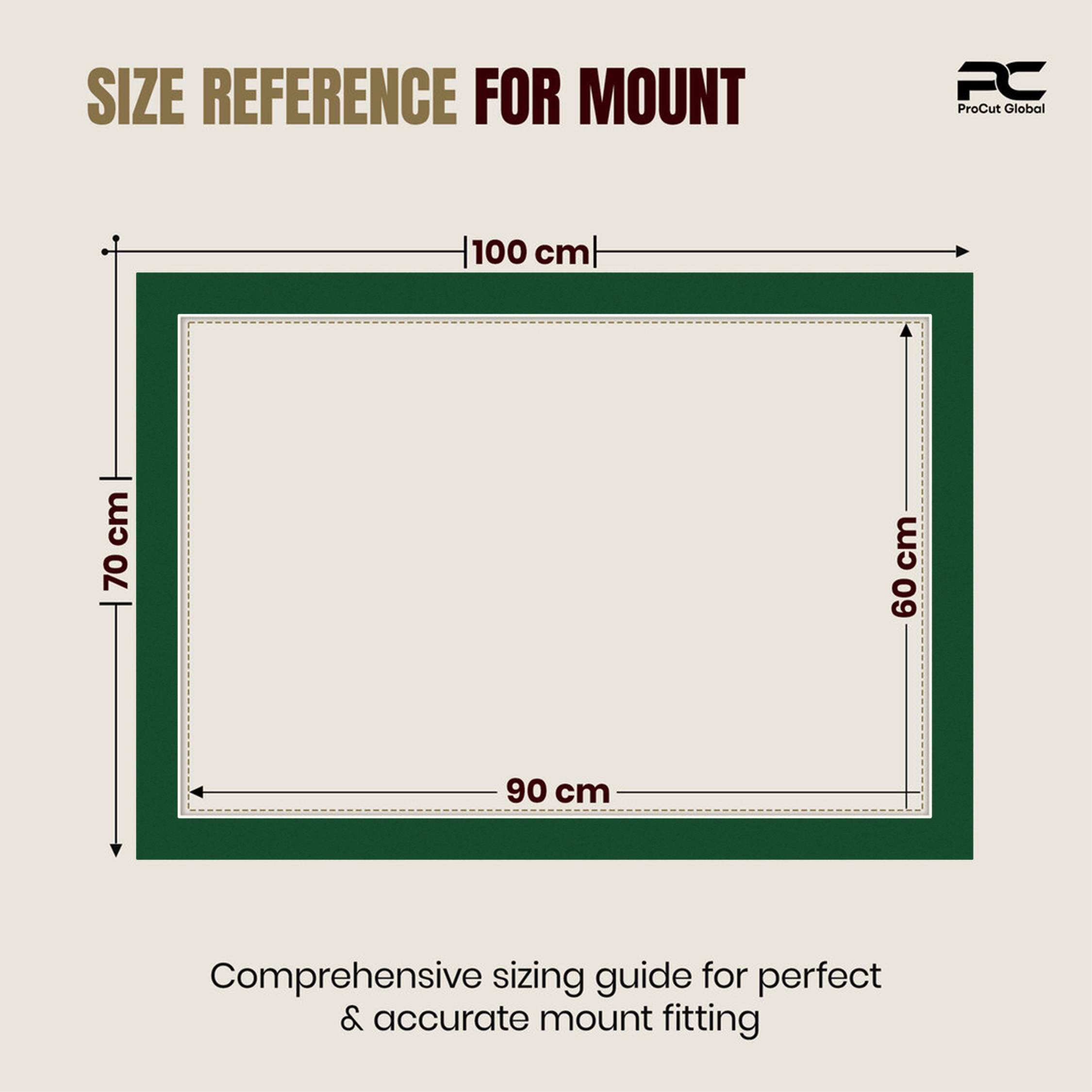 Forest Green 100x70cm Picture Mount With 90x60cm Aperture | Acid-Free Mat Board For Photos & Artwork thumbnail 2