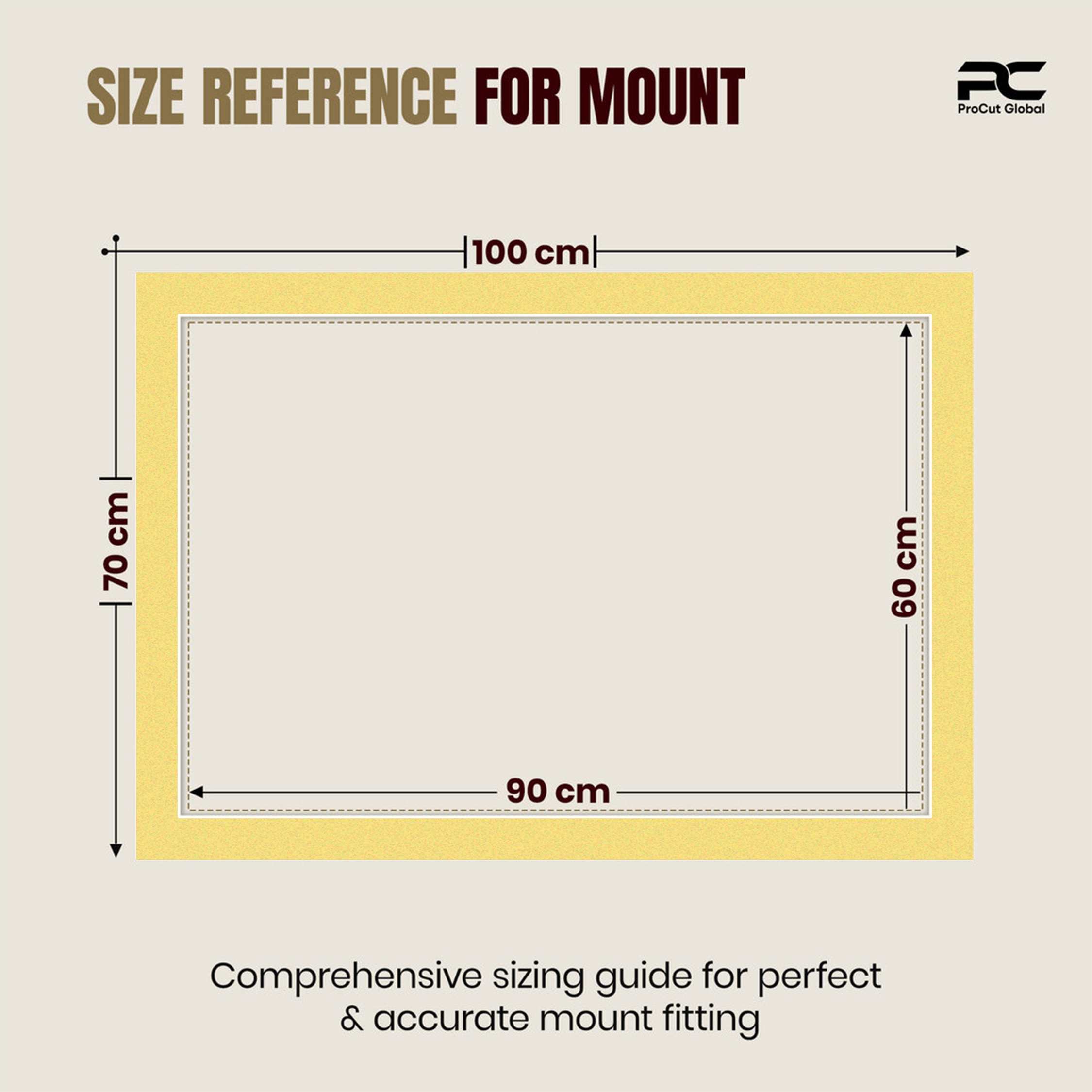Primrose 100x70cm Picture Mount With 90x60cm Aperture | Acid-Free Picture Mount Board thumbnail 2