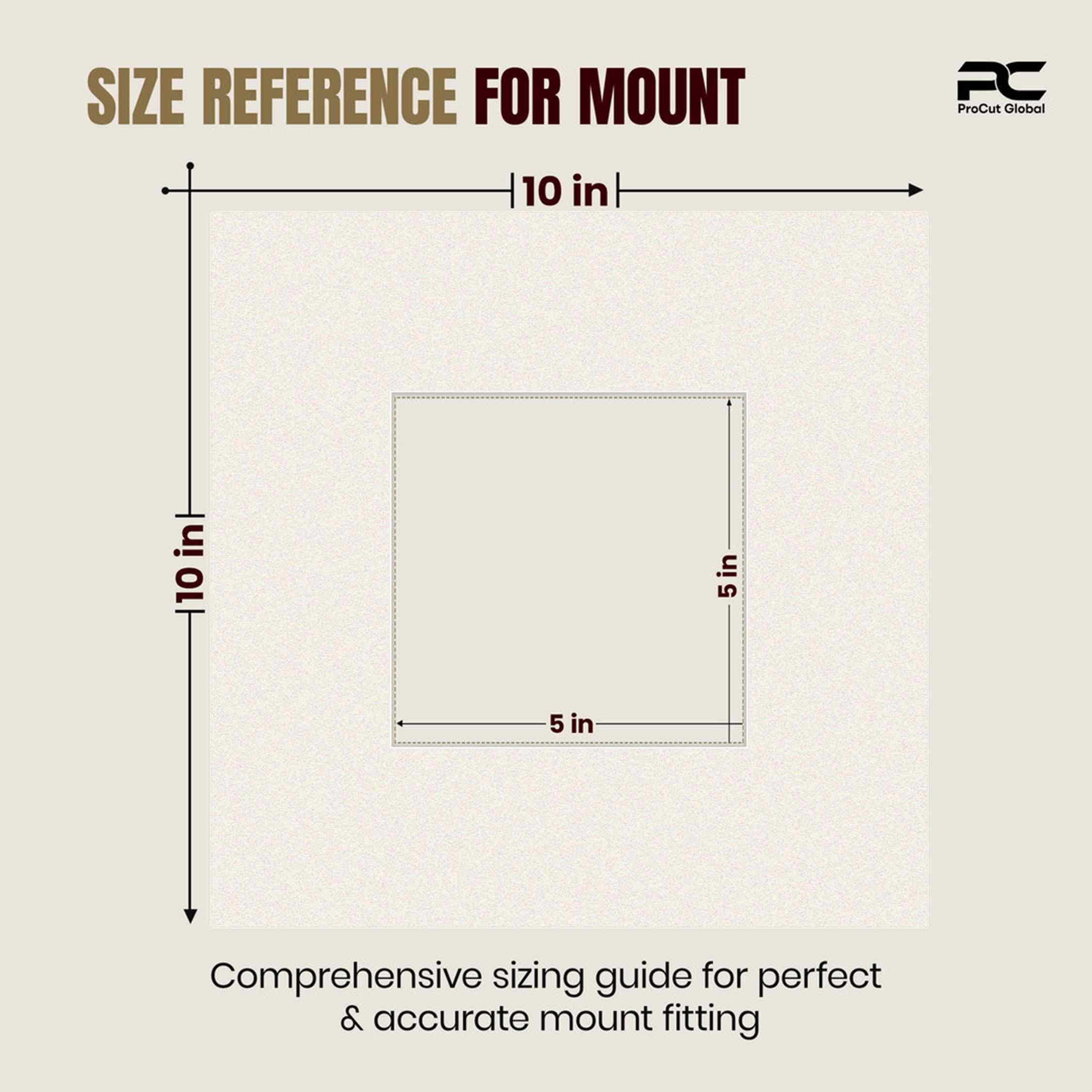 Antique White 10x10" Picture Mount With 5x5" Aperture | Acid-Free Mat Board For Photos & Artwork thumbnail 2