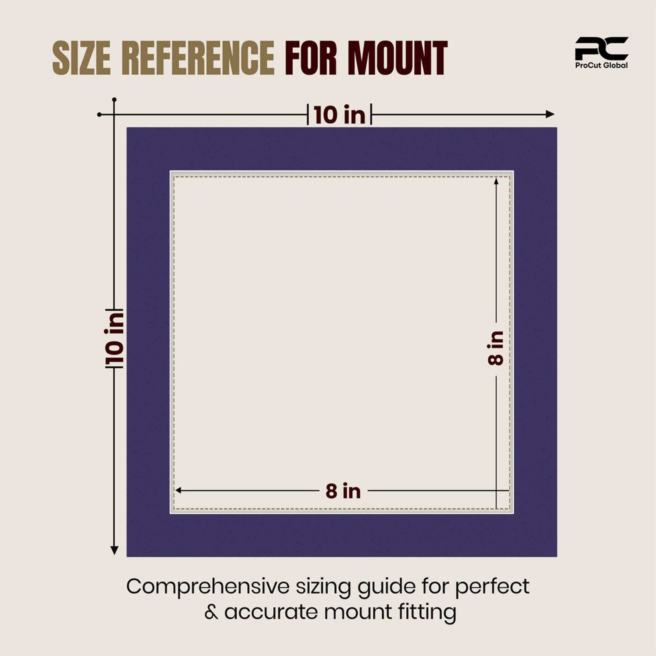 Damson 10x10" Picture Mount With 8x8" Aperture | Acid-Free Picture Mount Board thumbnail 2