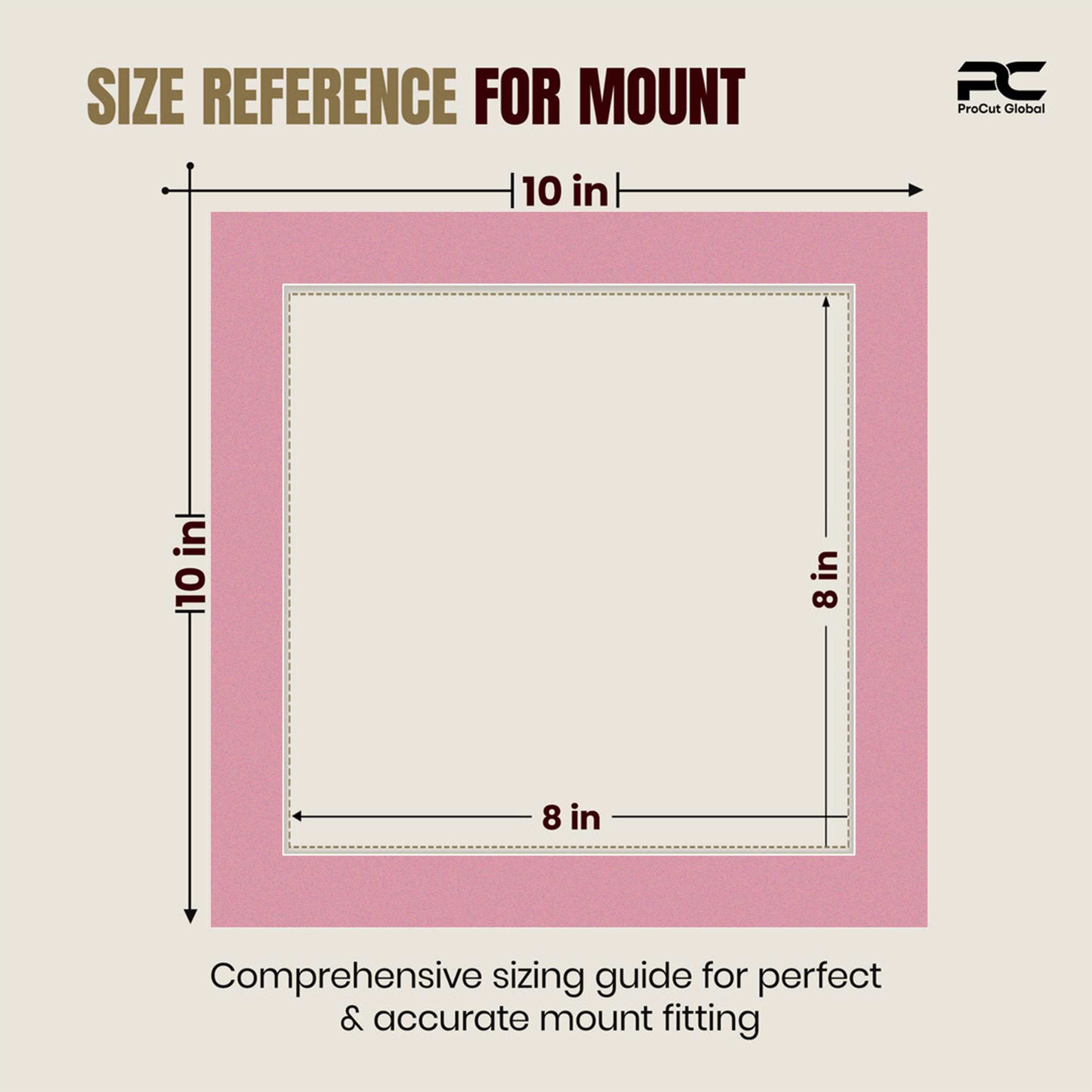 Dusty Rose 10x10" Picture Mount With 8x8" Aperture | Acid-Free Picture Mount Board thumbnail 2
