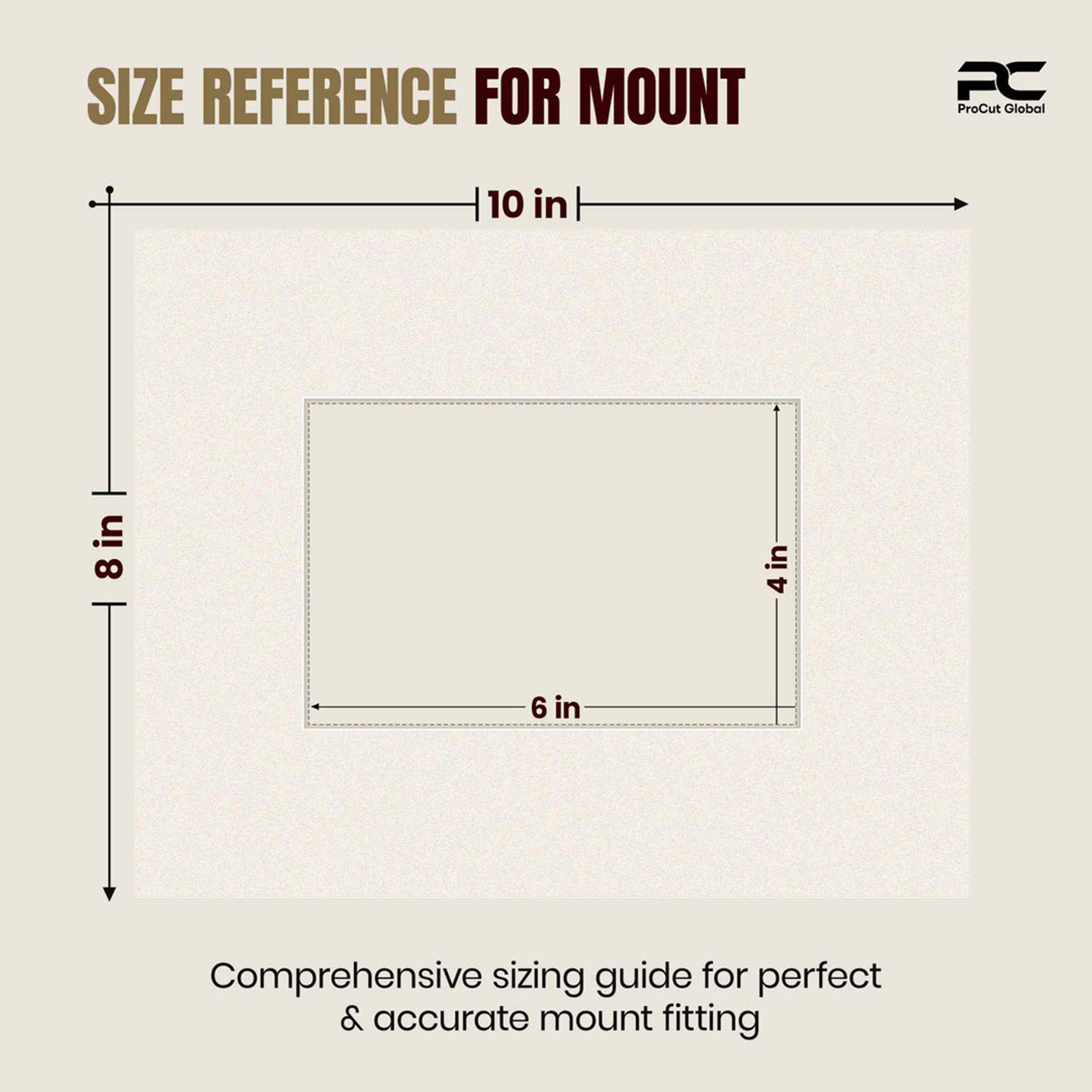 Antique White 10x8" Picture Mount With 6x4" Aperture | Acid-Free Picture Mount Board thumbnail 2