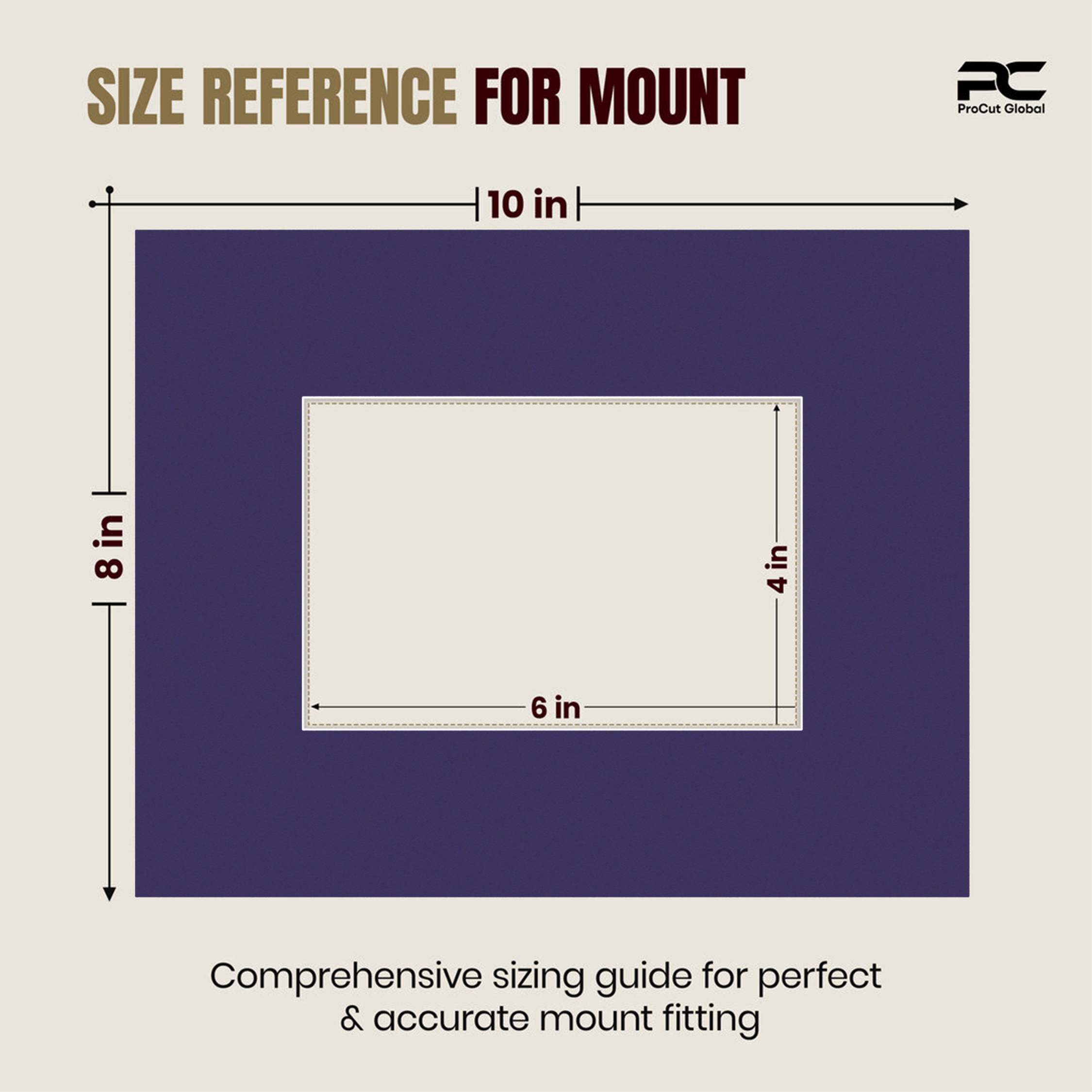 Damson 10x8" Picture Mount With 6x4" Aperture | Acid-Free Mat Board For Picture Frames thumbnail 2