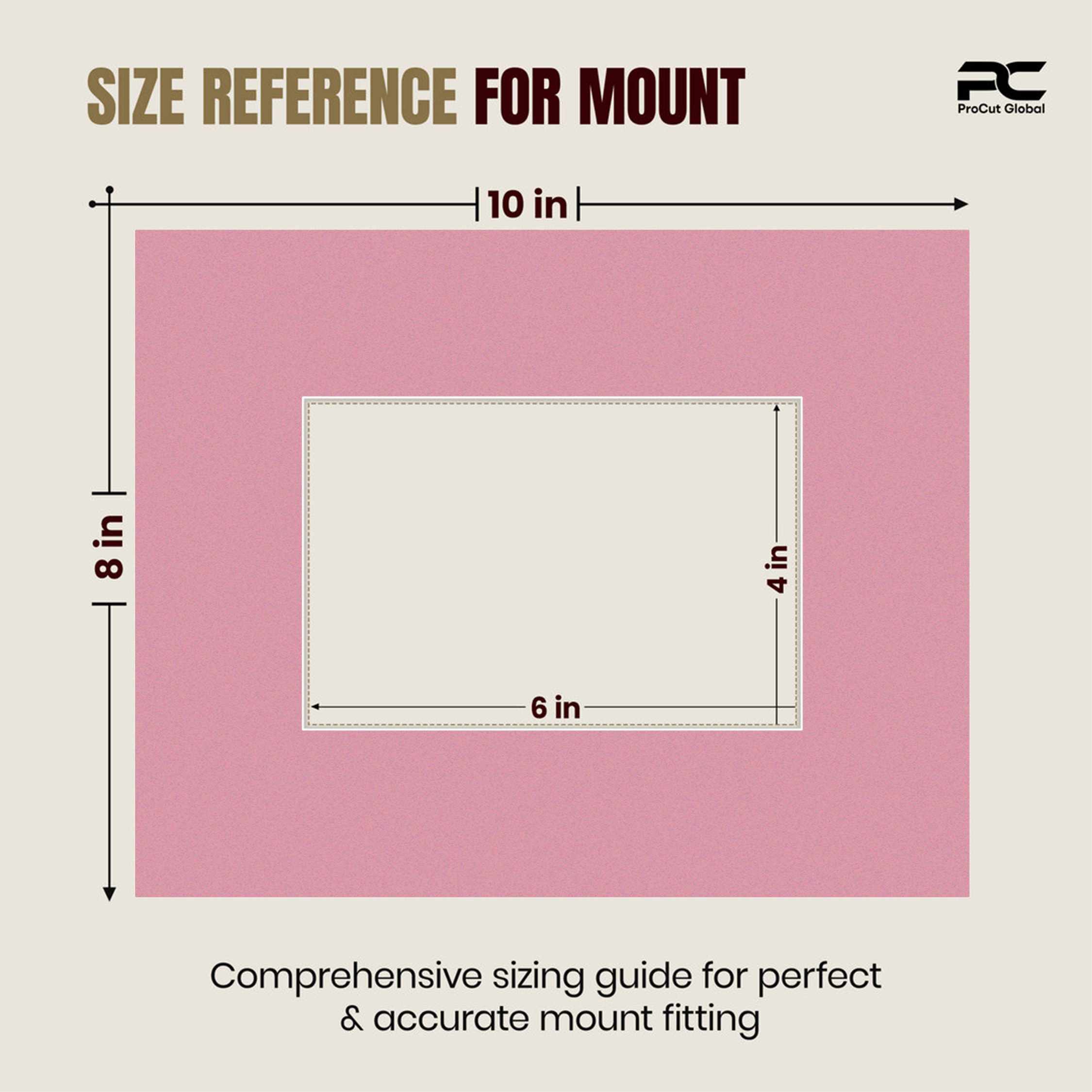 Dusty Rose 10x8" Picture Mount With 6x4" Aperture | Acid-Free Mat Board For Photos & Artwork thumbnail 2