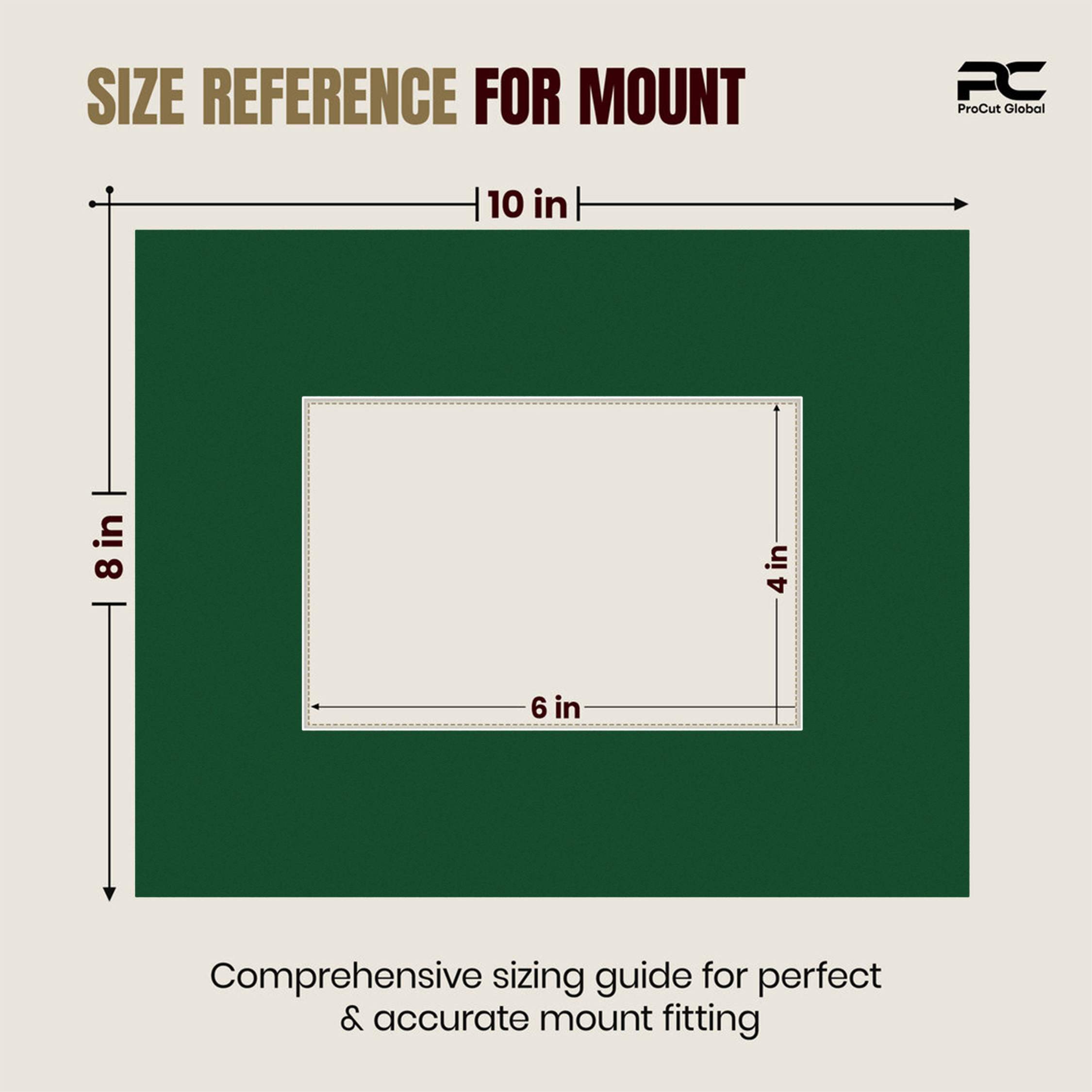 Forest Green 10x8" Picture Mount With 6x4" Aperture | Acid-Free Mat Board For Picture Frames thumbnail 2