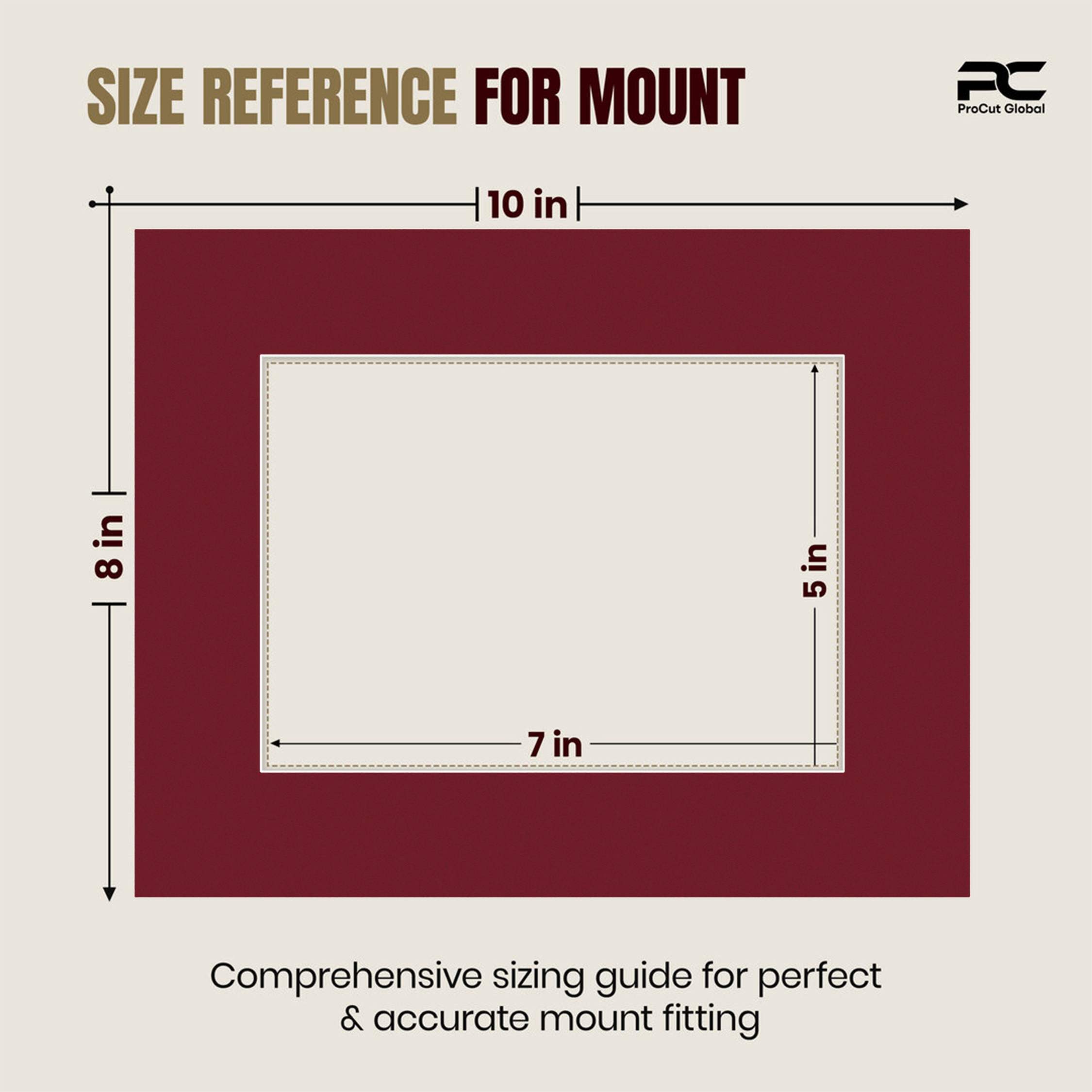 Burgundy 10x8" Picture Mount With 7x5" Aperture | Acid-Free Mat Board For Photos & Artwork thumbnail 2