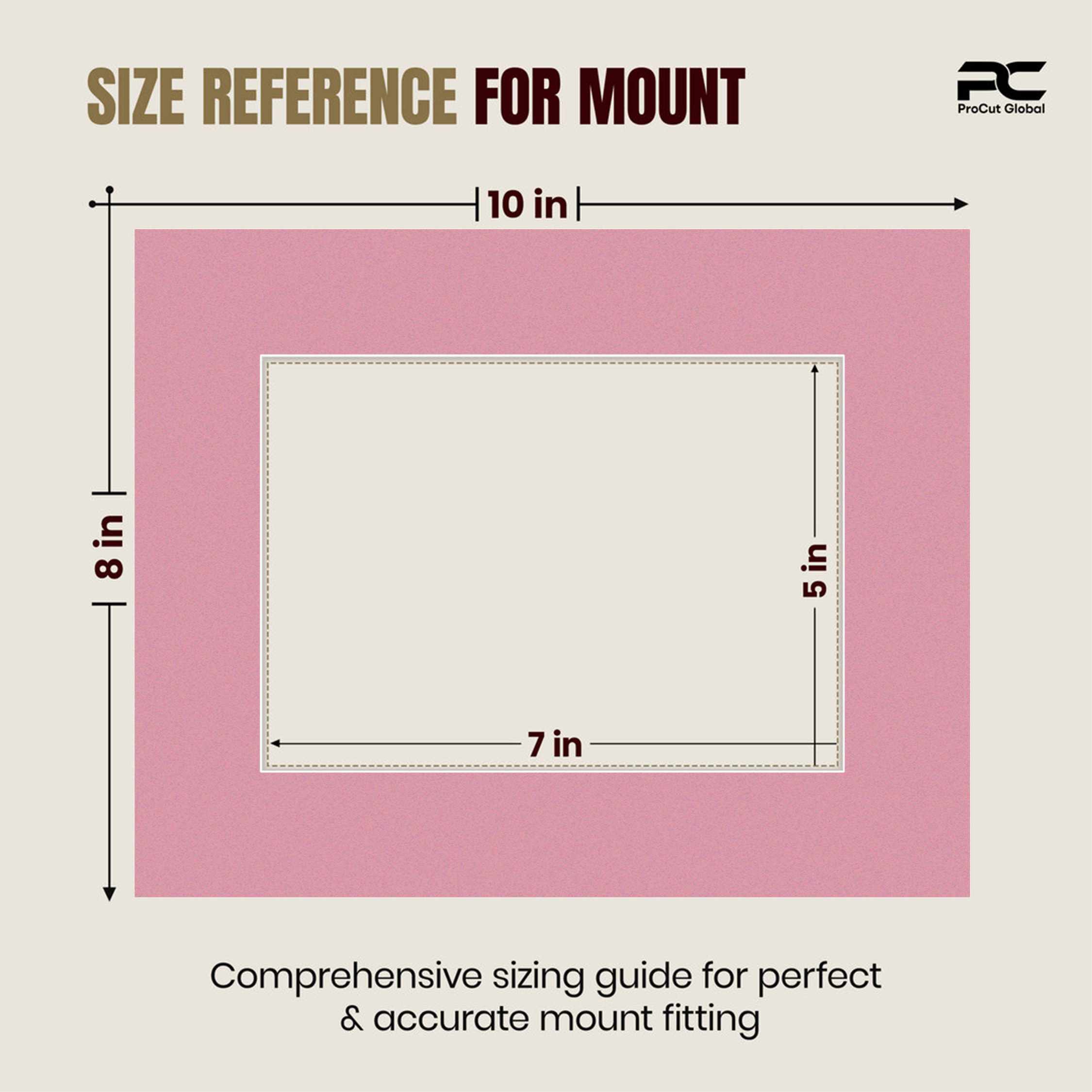 Dusty Rose 10x8" Picture Mount With 7x5" Aperture | Acid-Free Mat Board For Picture Frames thumbnail 2
