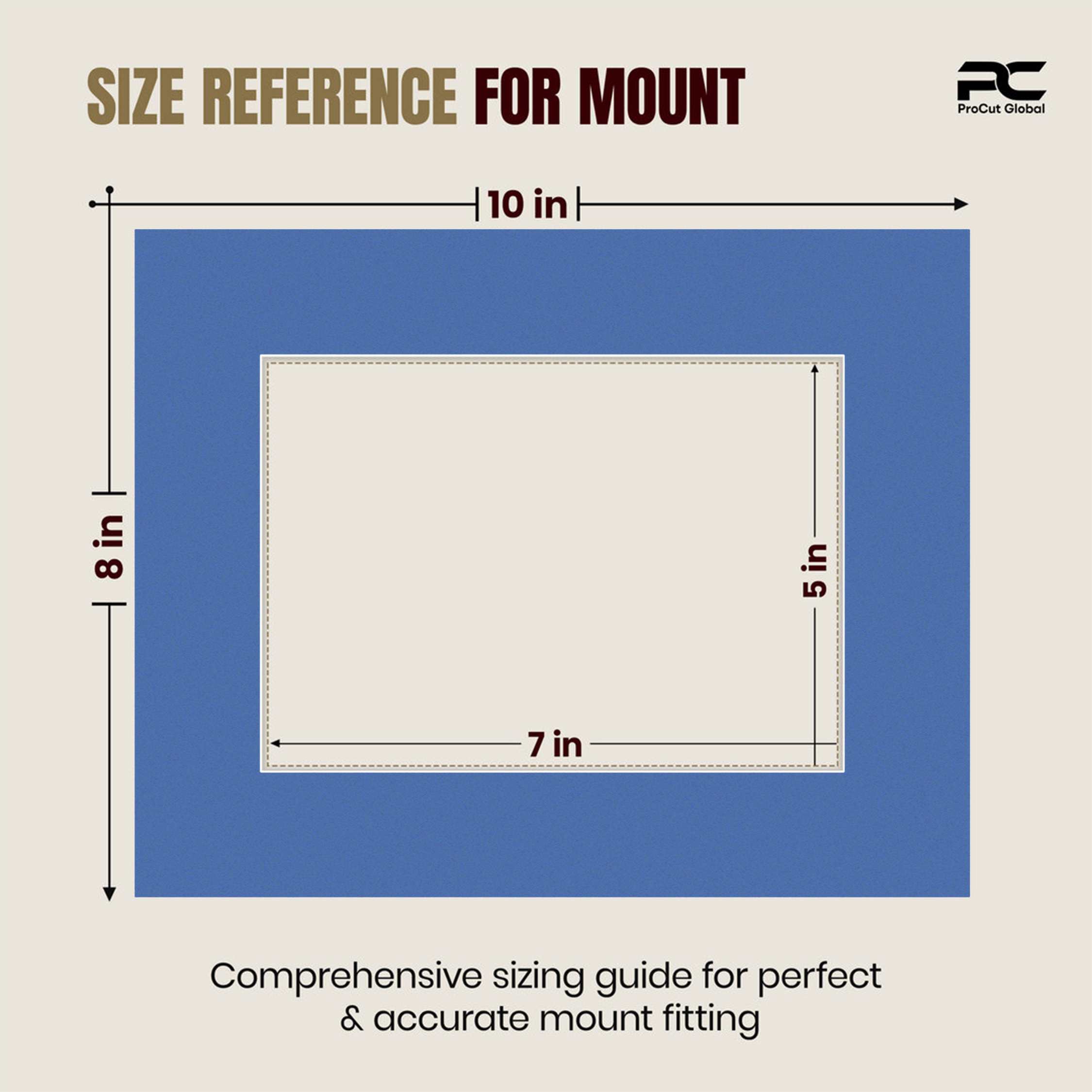 Pacific Blue 10x8" Picture Mount With 7x5" Aperture | Acid-Free Picture Mount Board thumbnail 2