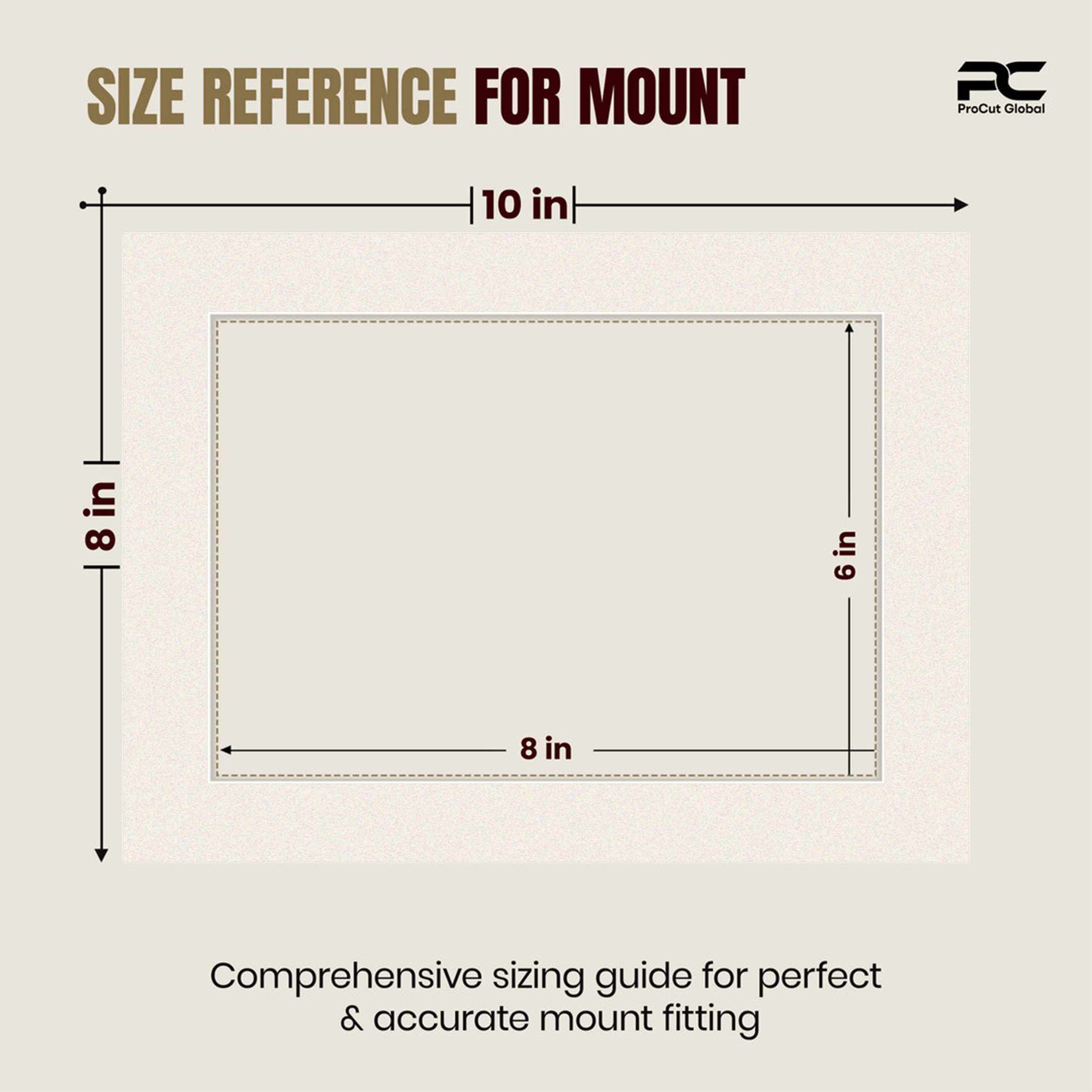 Antique White 10x8" Picture Mount With 8x6" Aperture | Acid-Free Mat Board For Picture Frames thumbnail 2