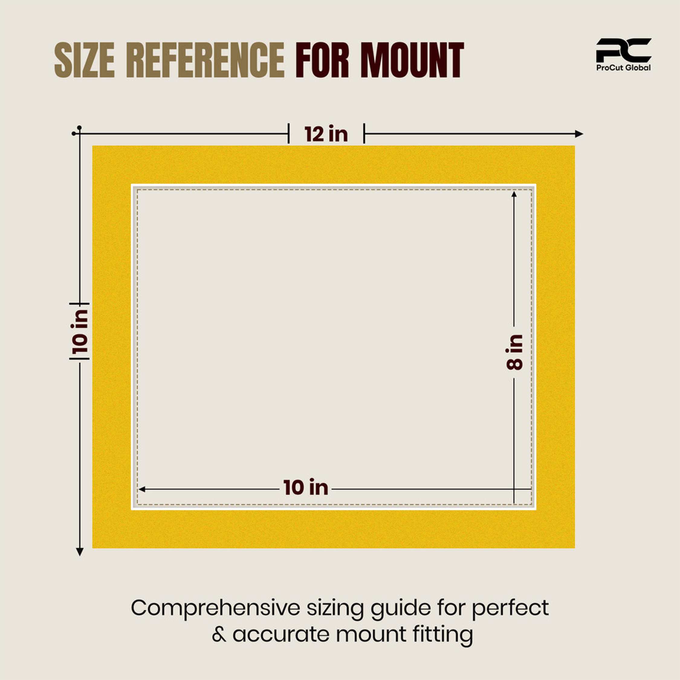 Bright Yellow 12x10" Picture Mount With 10x8" Aperture | Acid-Free Mat Board For Photos & Artwork thumbnail 2