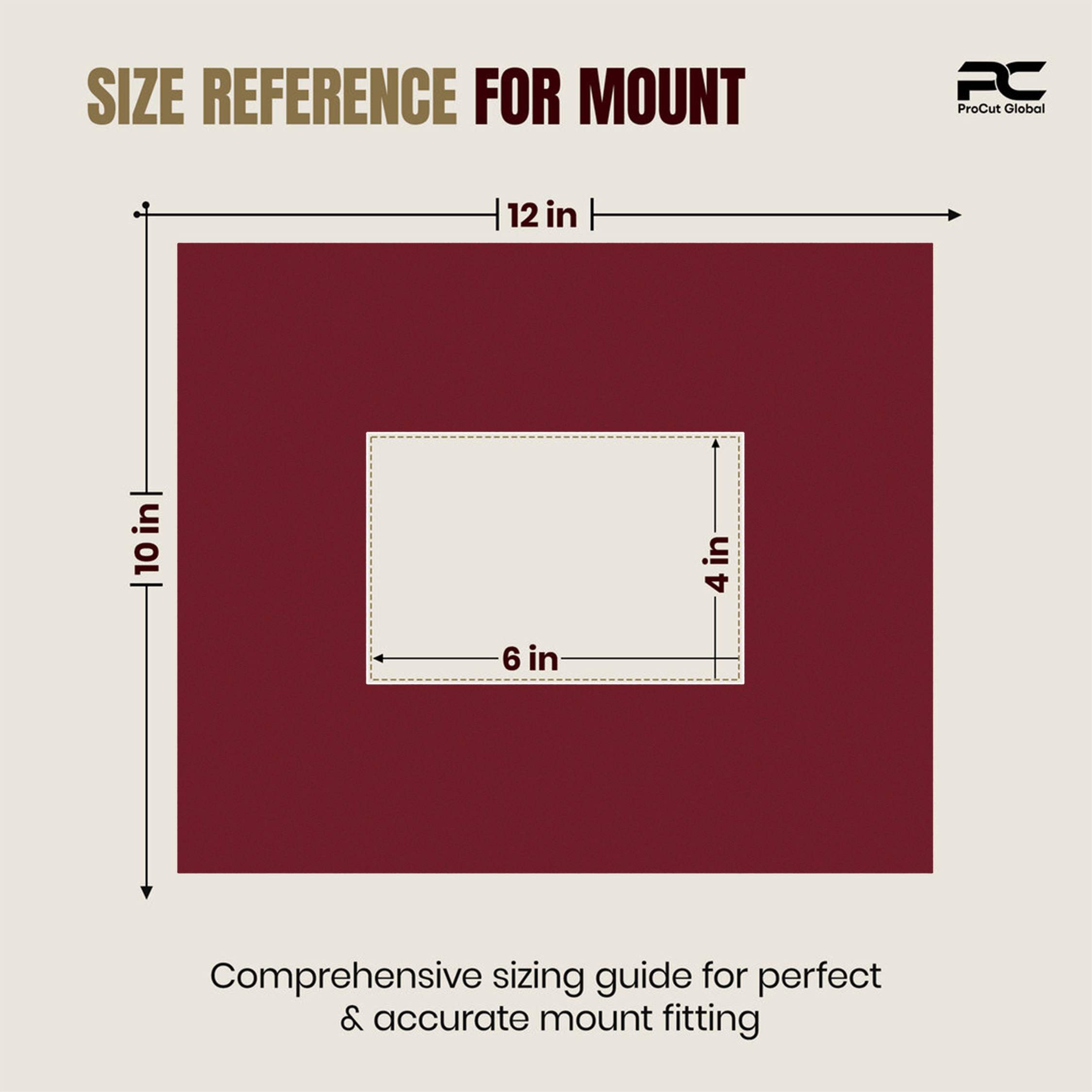 Burgundy 12x10" Picture Mount With 6x4" Aperture | Acid-Free Mat Board For Photos & Artwork thumbnail 2