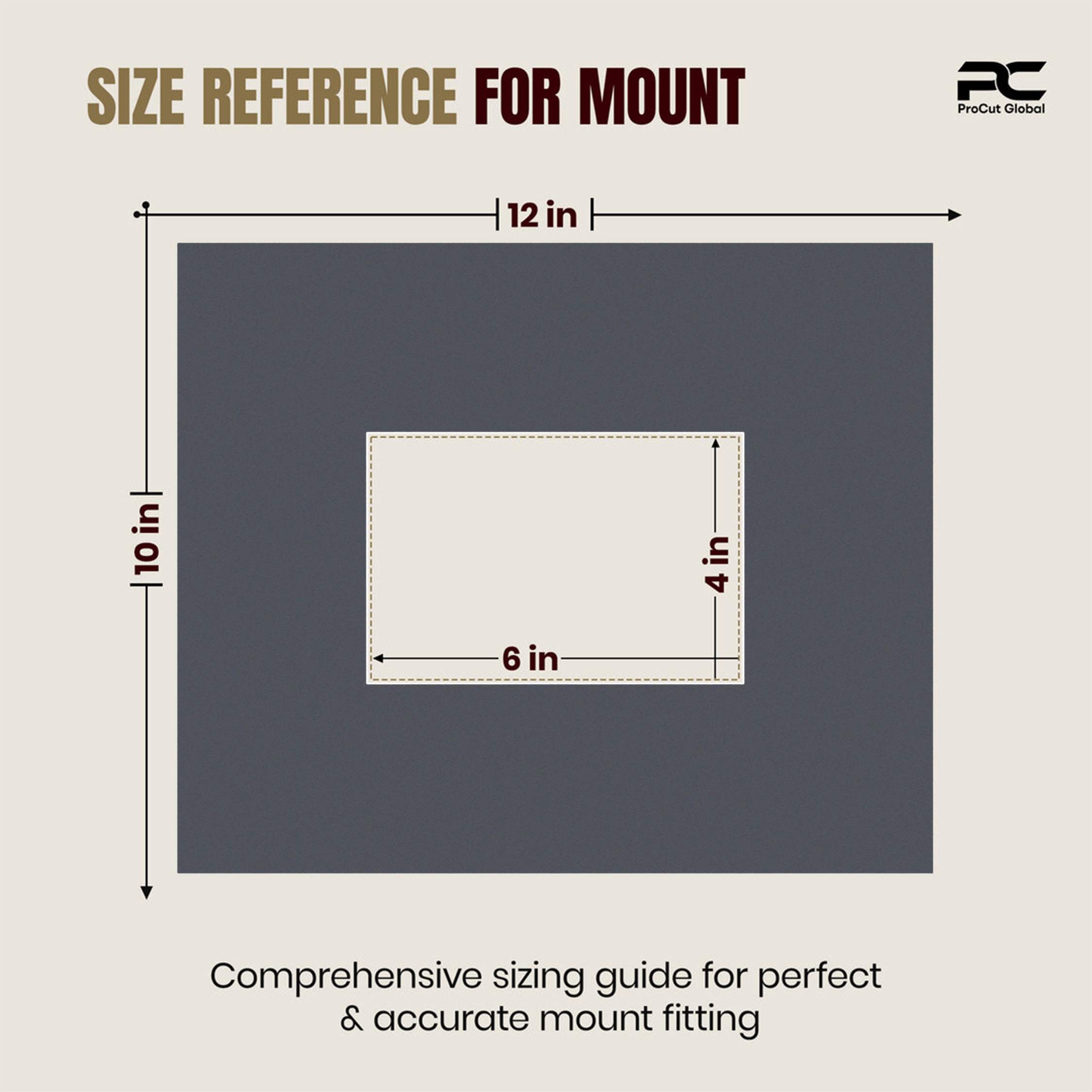 Charcoal Grey 12x10" Picture Mount With 6x4" Aperture | Acid-Free Mat Board For Photos & Artwork thumbnail 2