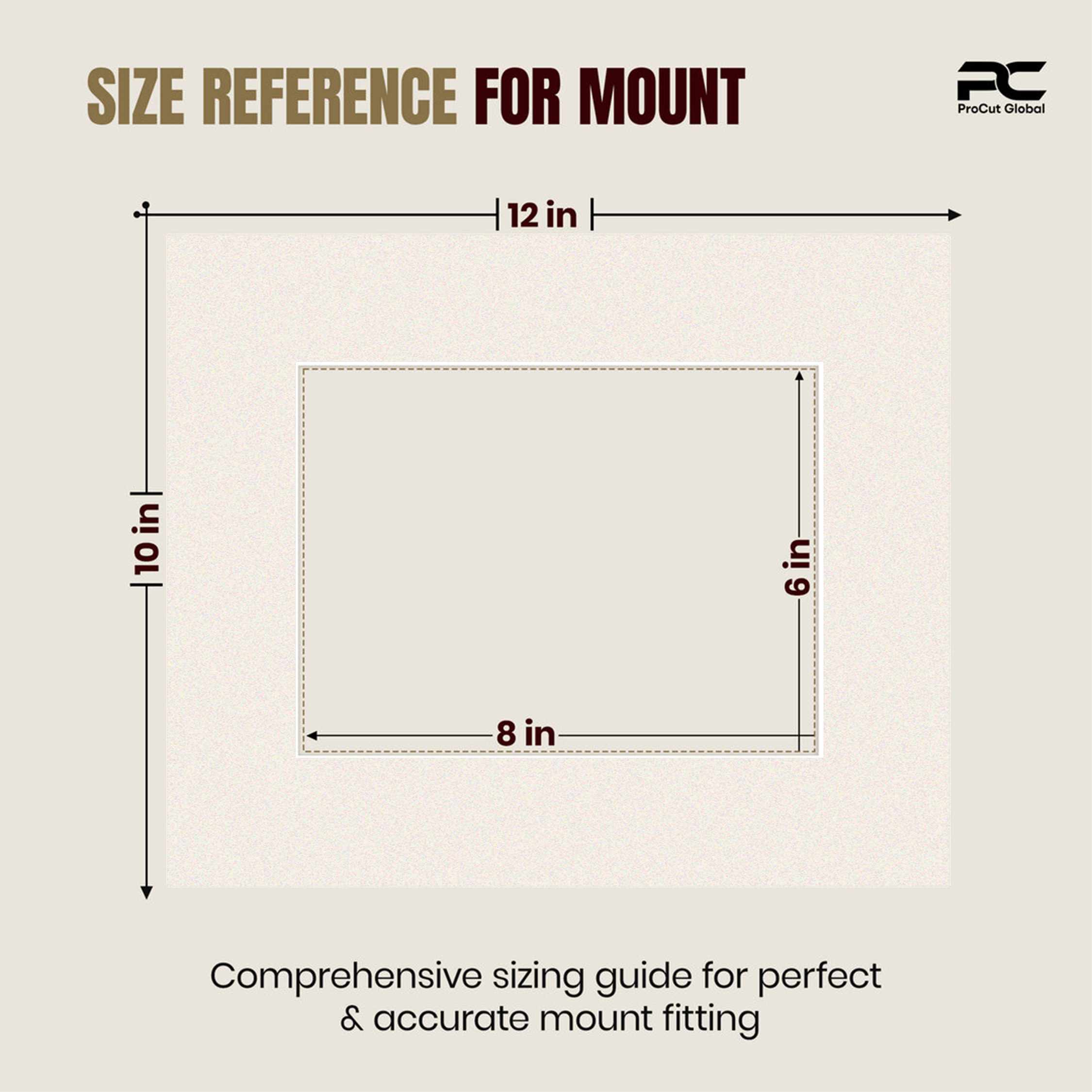 Antique White 12x10" Picture Mount With 8x6" Aperture | Acid-Free Picture Mount Board thumbnail 2