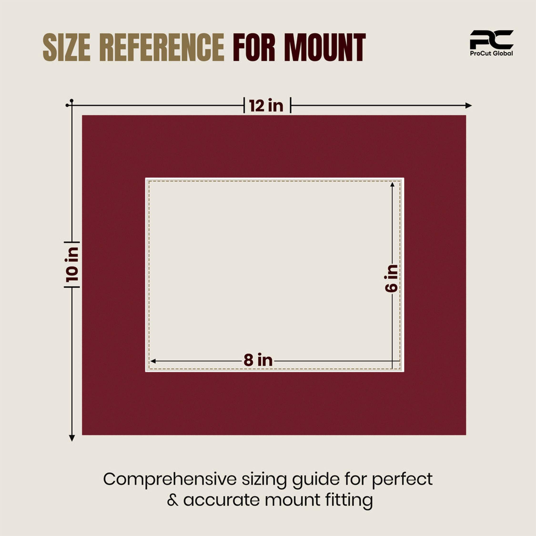 Burgundy 12x10" Picture Mount With 8x6" Aperture | Acid-Free Mat Board For Picture Frames thumbnail 2