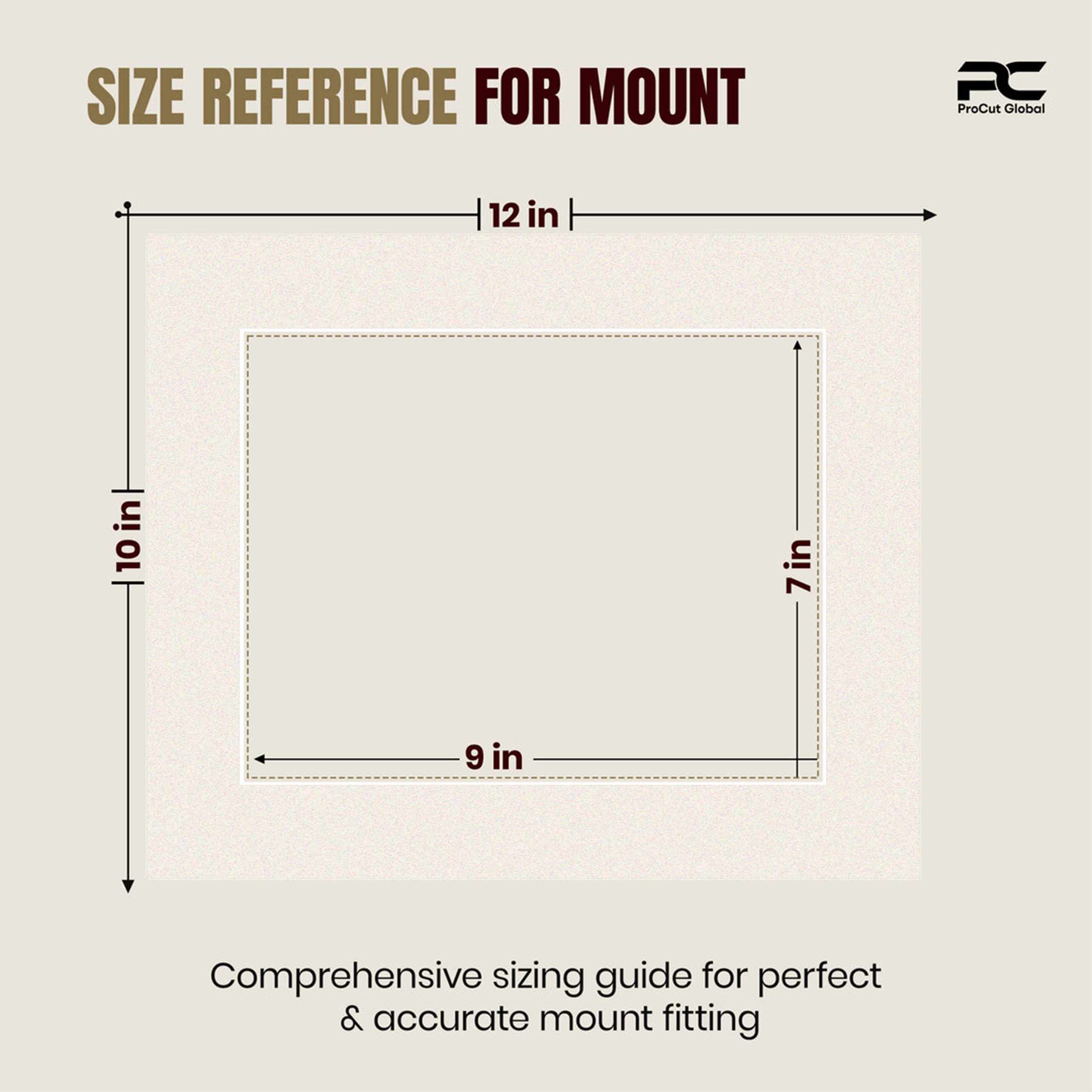 Antique White 12x10" Picture Mount With 9x7" Aperture | Acid-Free Picture Mount Board thumbnail 2