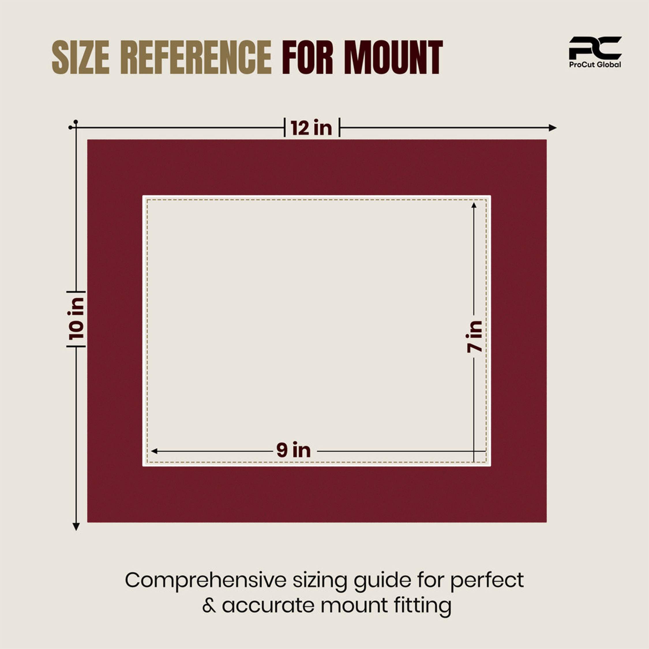 Burgundy 12x10" Picture Mount With 9x7" Aperture | Acid-Free Mat Board For Photos & Artwork thumbnail 2