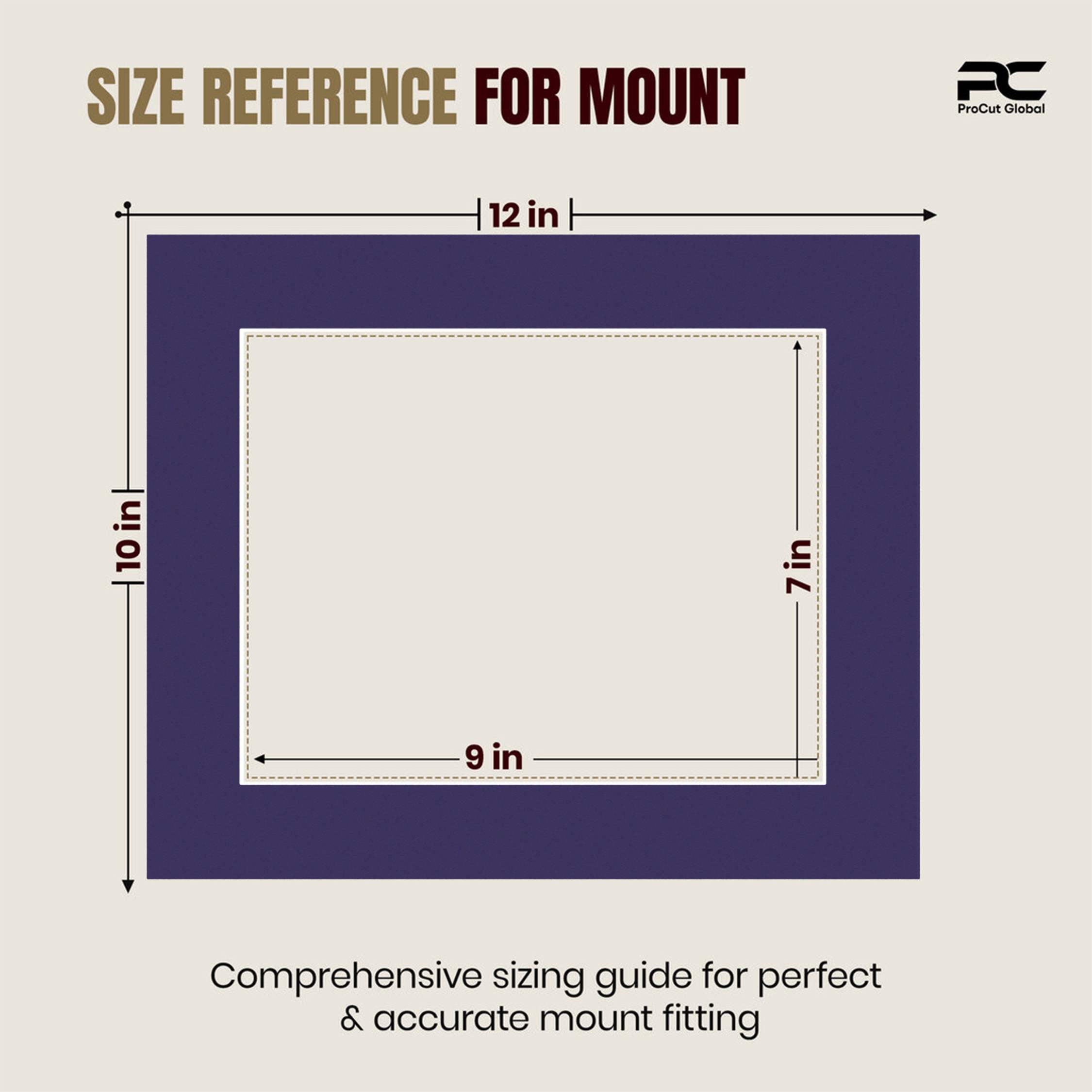 Damson 12x10" Picture Mount With 9x7" Aperture | Acid-Free Picture Mount Board thumbnail 2