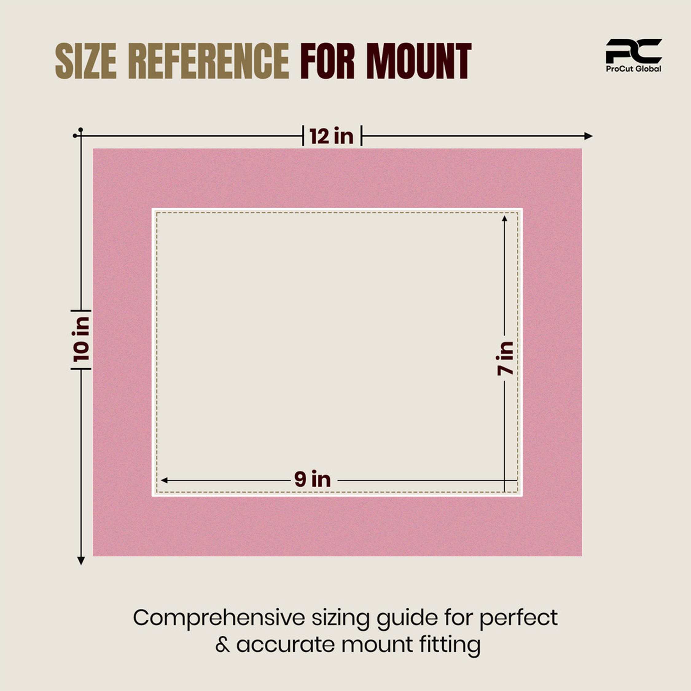 Dusty Rose 12x10" Picture Mount With 9x7" Aperture | Acid-Free Picture Mount Board thumbnail 2