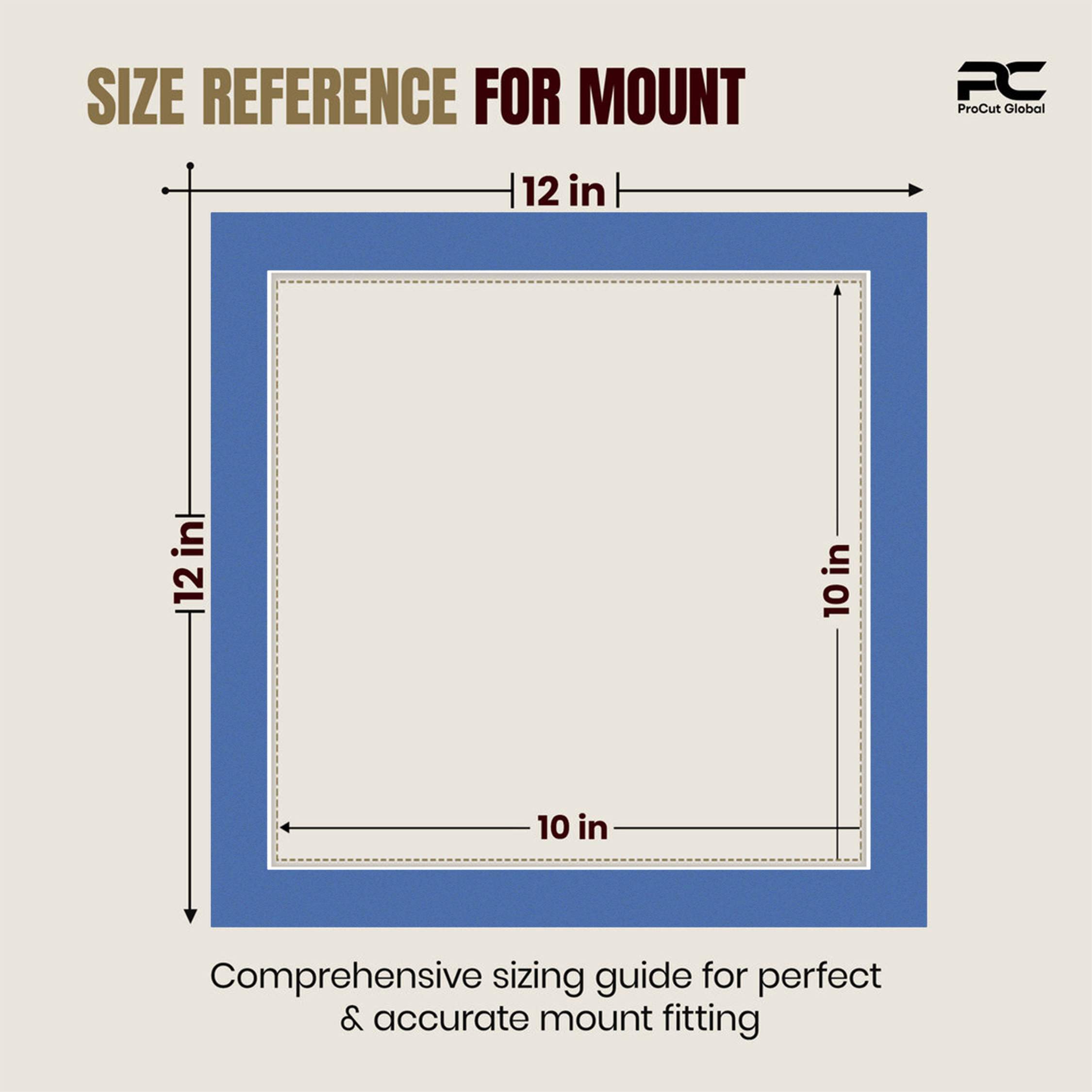 Pacific Blue 12x12" Picture Mount With 10x10" Aperture | Acid-Free Mat Board For Picture Frames thumbnail 2