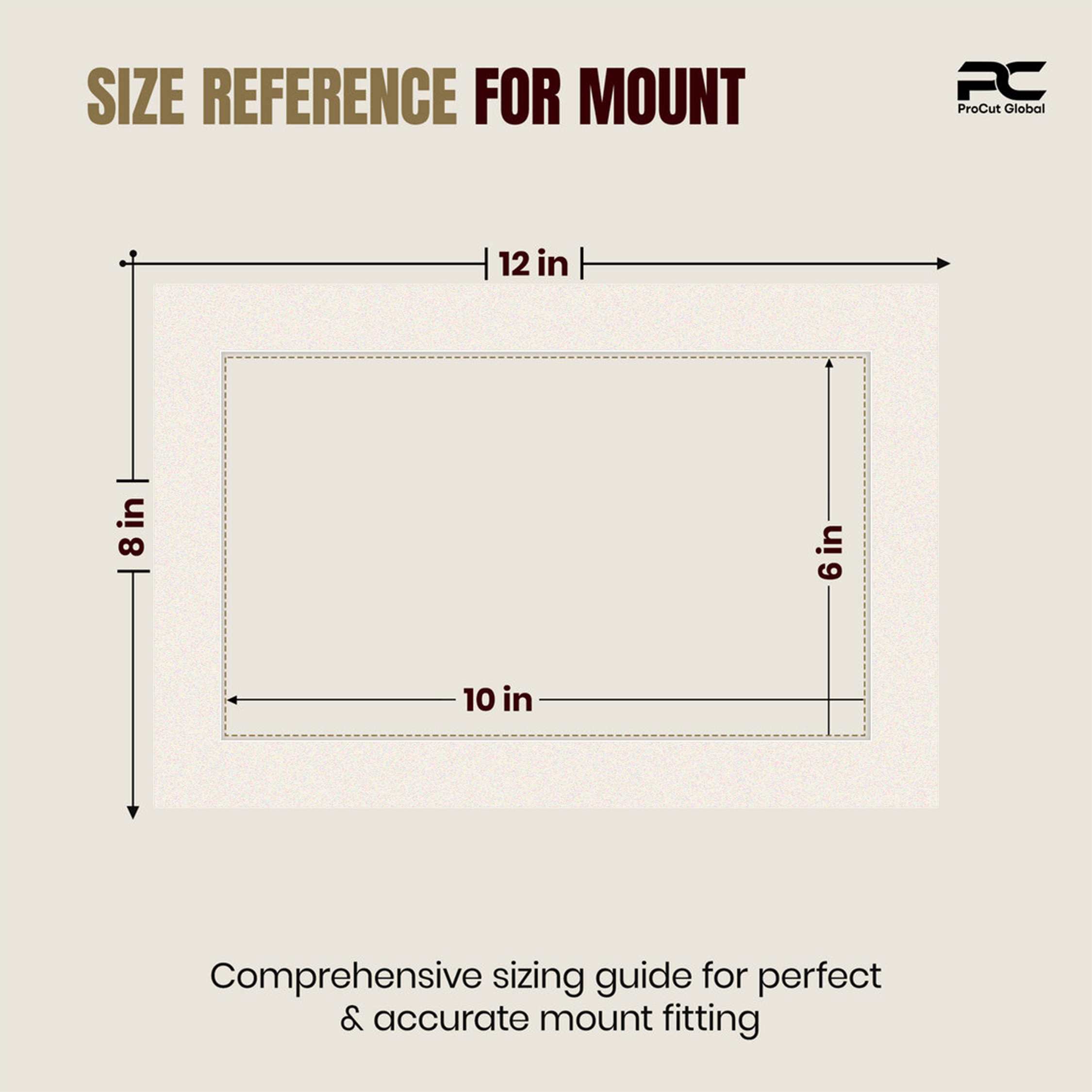 Antique White 12x8" Picture Mount With 10x6" Aperture | Acid-Free Picture Mount Board thumbnail 2