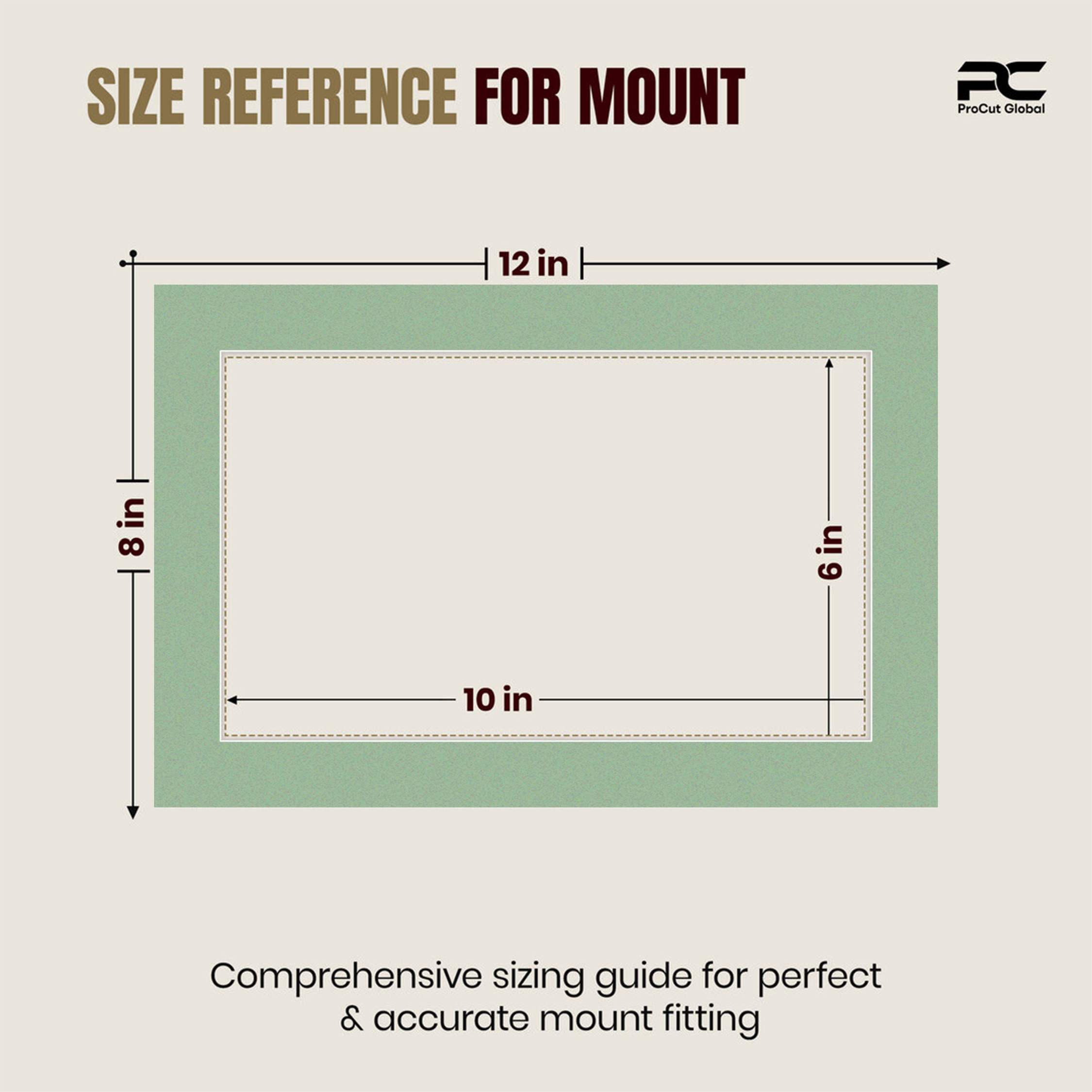 Sage Green 12x8" Picture Mount With 10x6" Aperture | Acid-Free Mat Board For Photos & Artwork thumbnail 2