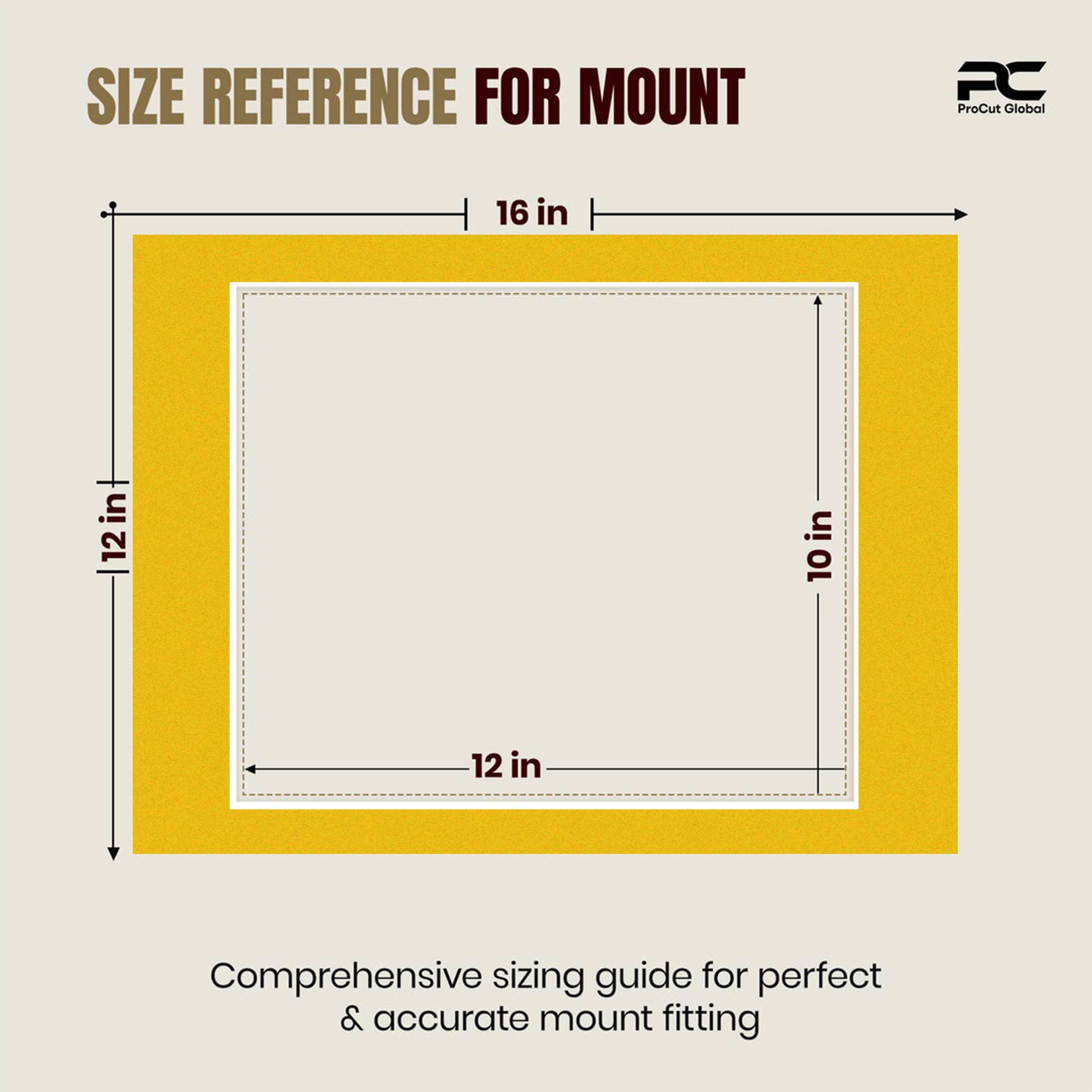 Bright Yellow 16x12" Picture Mount With 12x10" Aperture | Acid-Free Mat Board For Photos & Artwork thumbnail 2