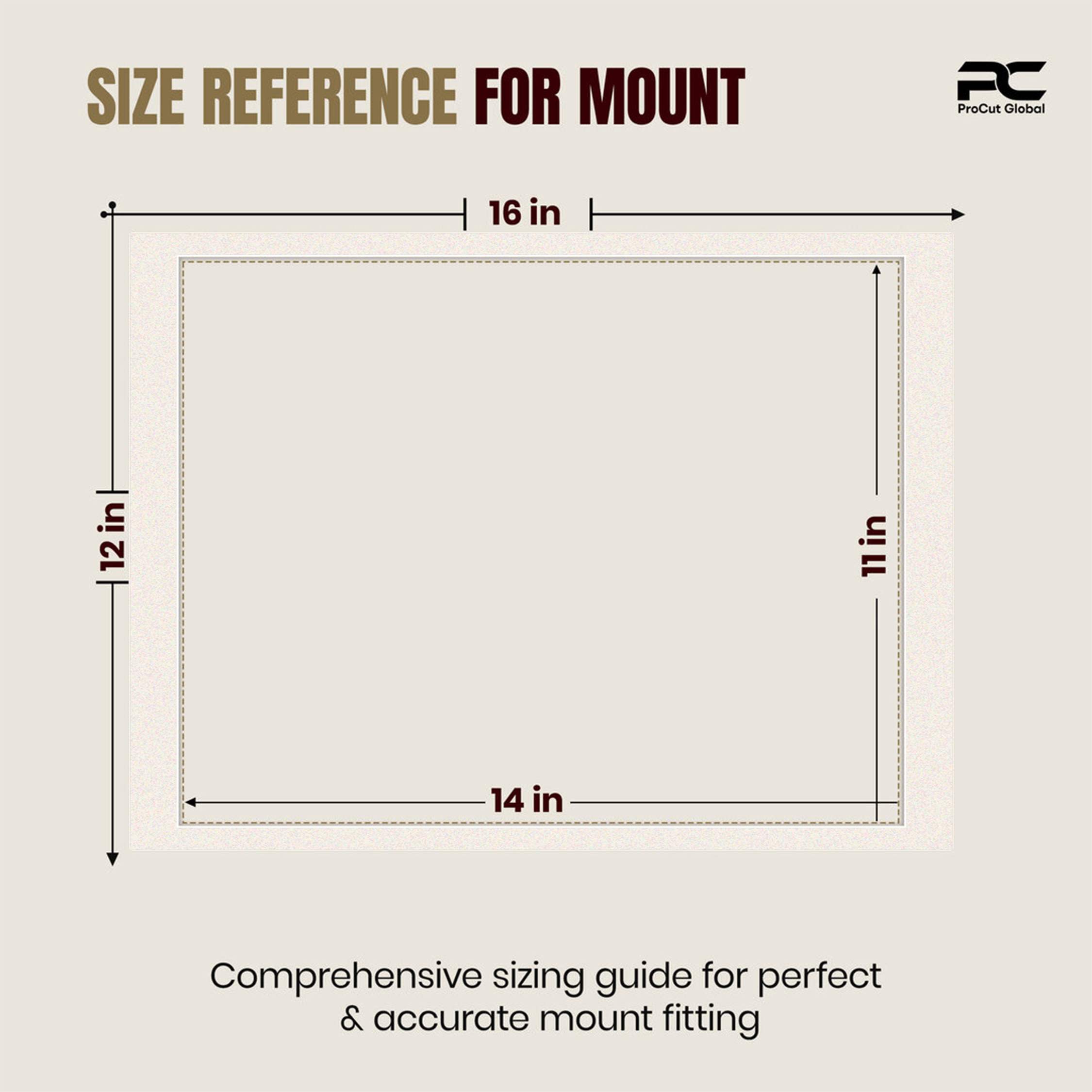 Antique White 16x12" Picture Mount With 14x11" Aperture | Acid-Free Picture Mount Board thumbnail 2