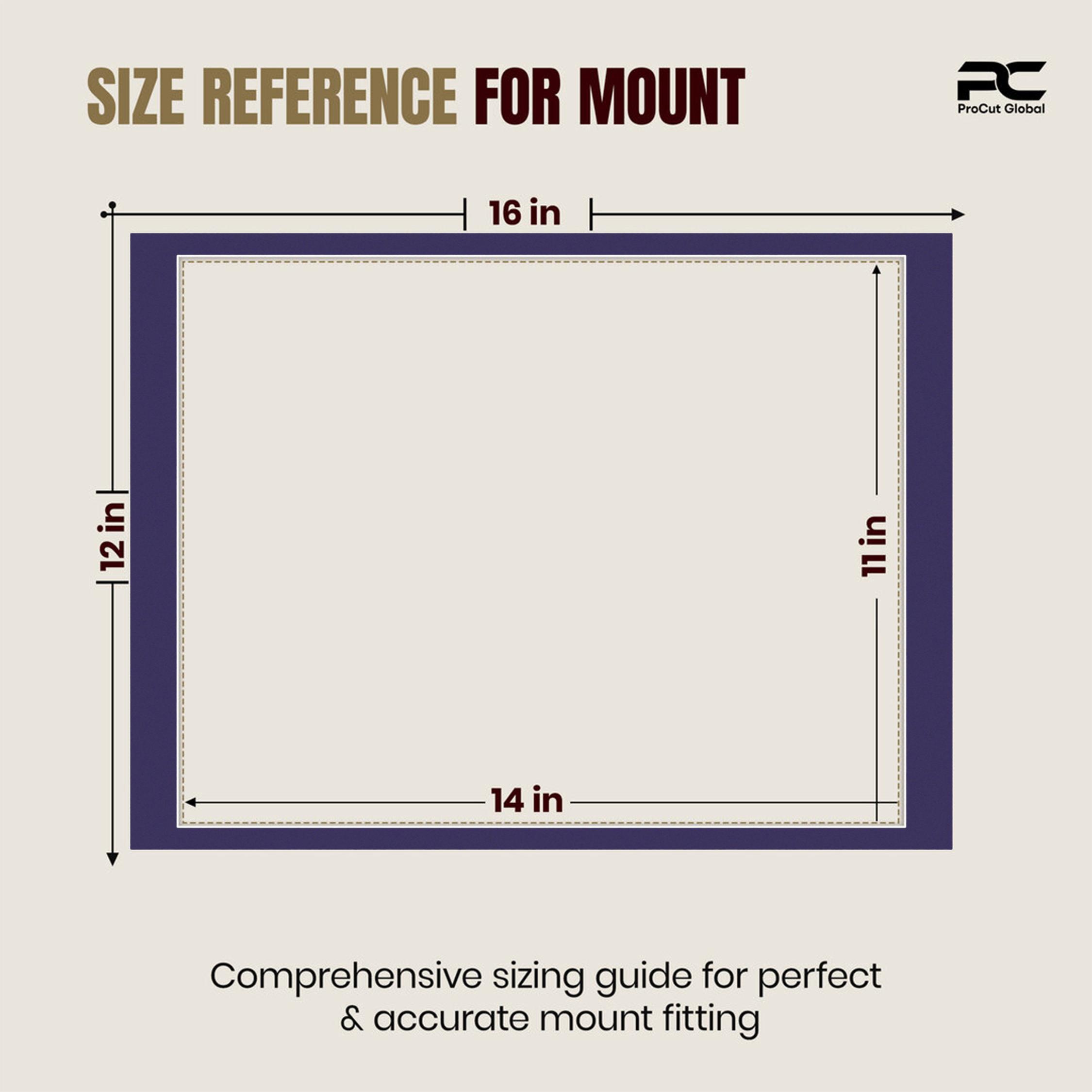 Damson 16x12" Picture Mount With 14x11" Aperture | Acid-Free Mat Board For Picture Frames thumbnail 2