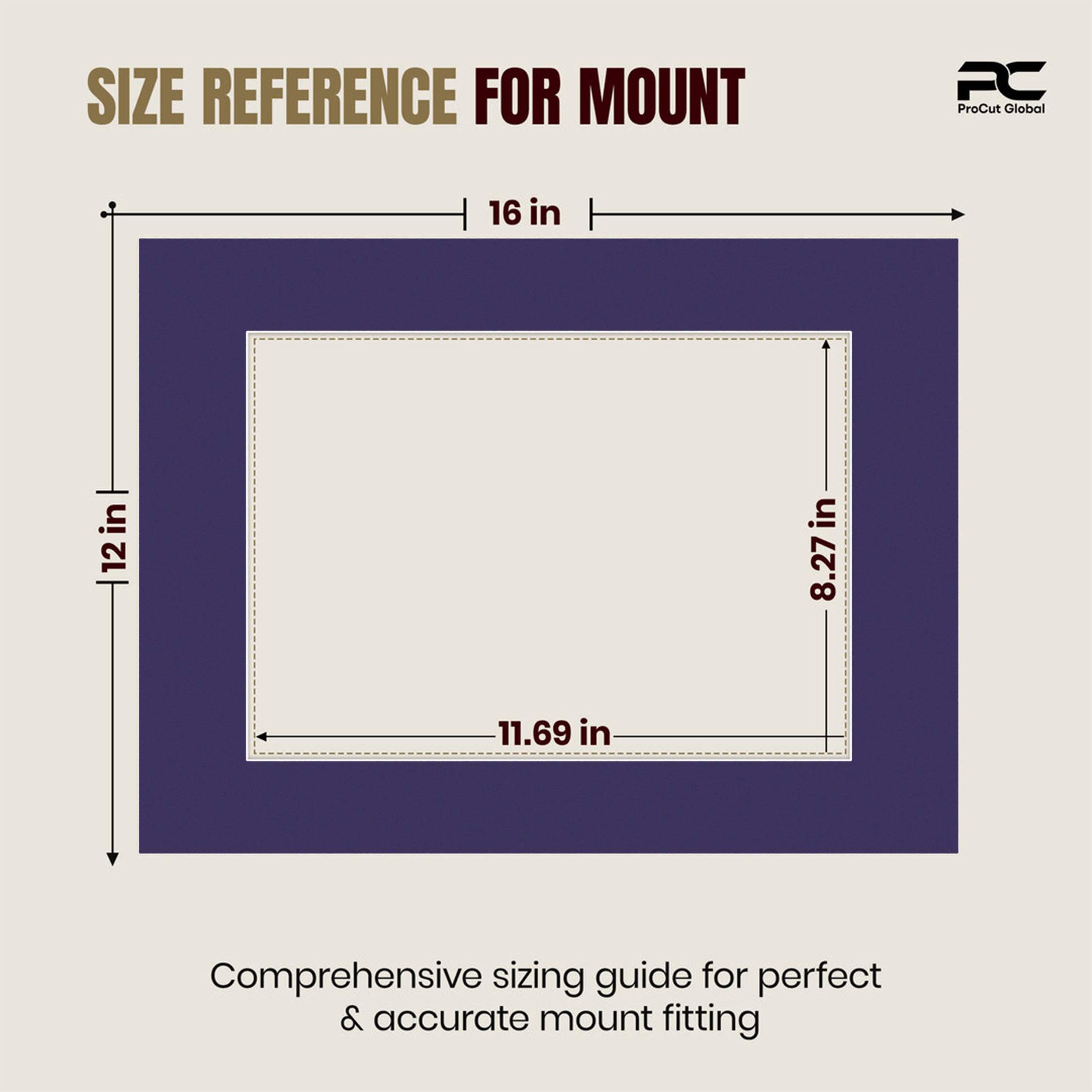 Damson 16x12" Picture Mount With A4 Aperture | Acid-Free Picture Mount Board thumbnail 2