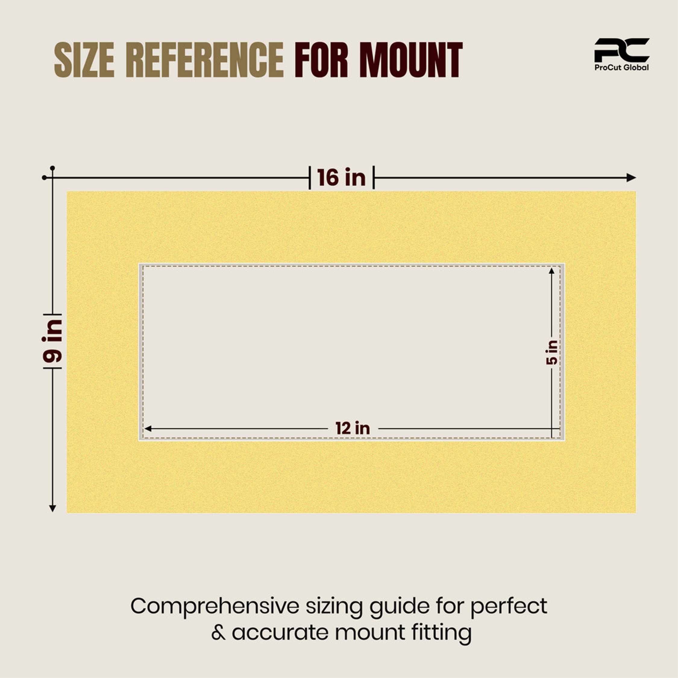 Primrose 16x9" Picture Mount With 12x5" Aperture | Acid-Free Mat Board For Photos & Artwork thumbnail 2