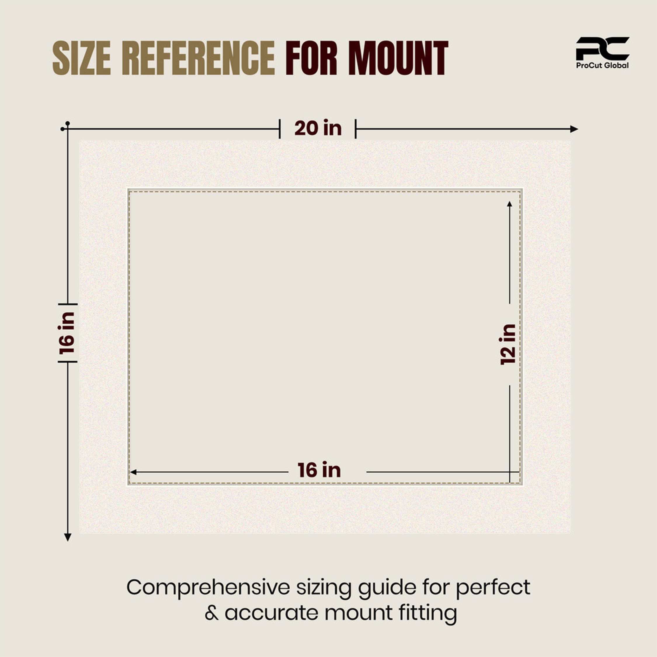 Antique White 20x16" Picture Mount With 16x12" Aperture | Acid-Free Picture Mount Board thumbnail 2