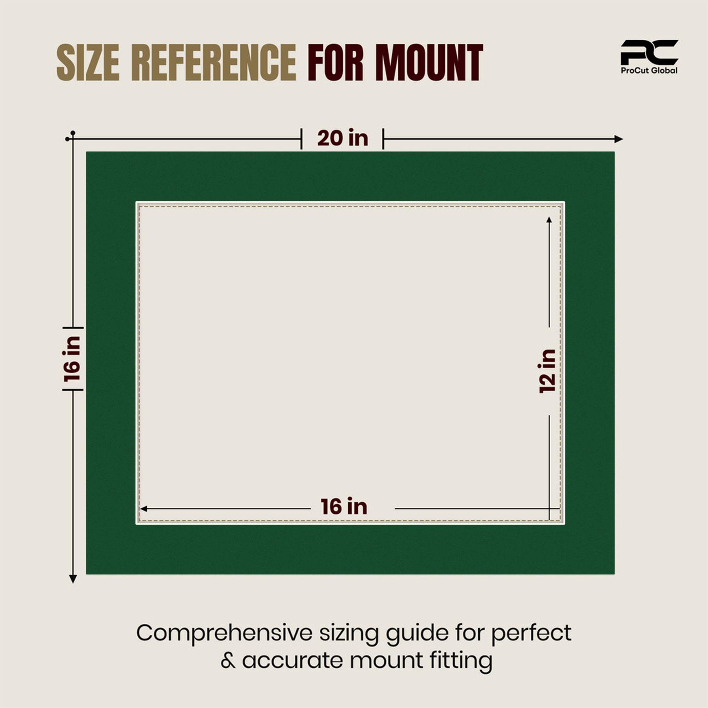 Forest Green 20x16" Picture Mount With 16x12" Aperture | Acid-Free Mat Board For Photos & Artwork thumbnail 2