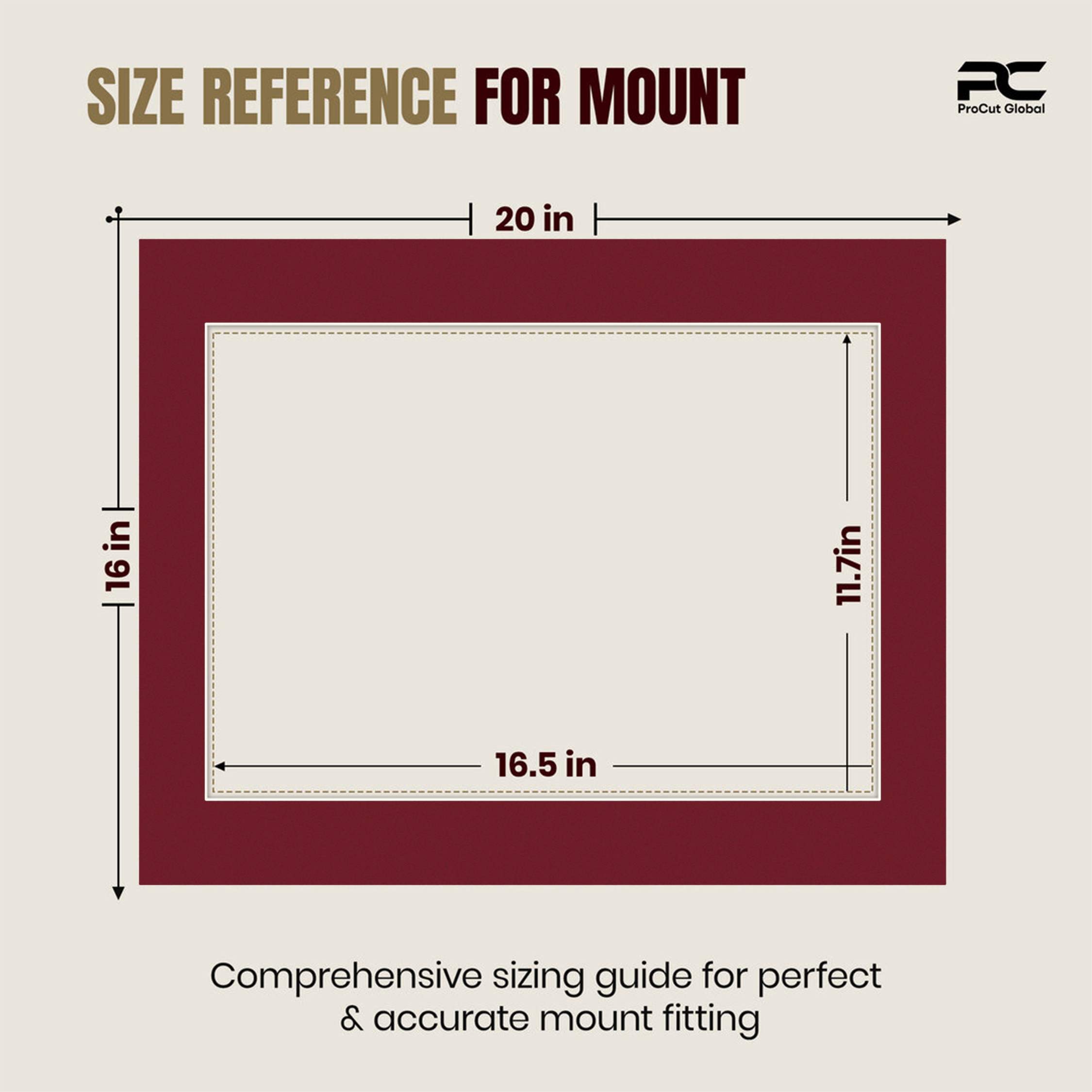 Burgundy 20x16" Picture Mount With A3 Aperture | Acid-Free Picture Mount Board thumbnail 2