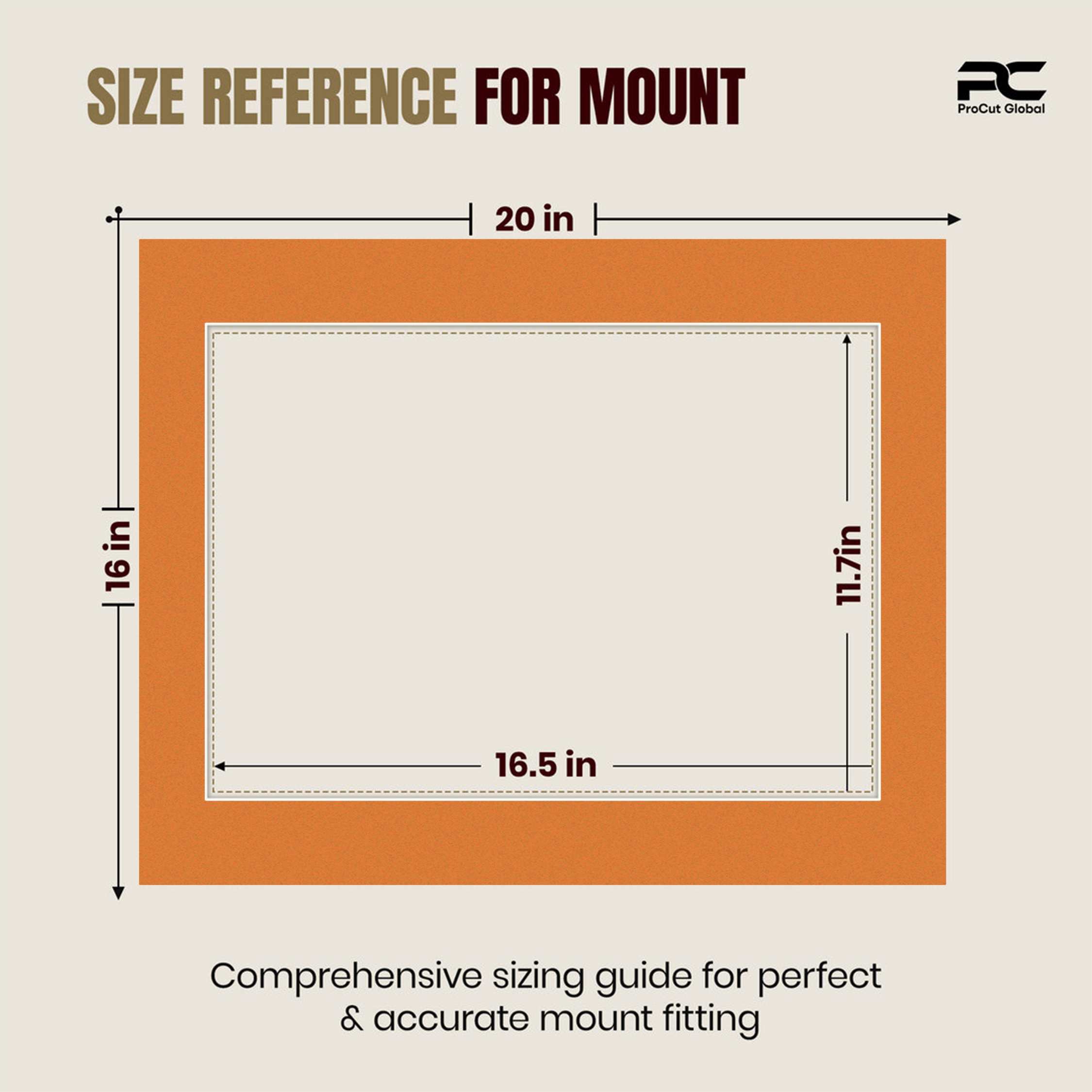 Burnt Orange 20x16" Picture Mount With A3 Aperture | Acid-Free Picture Mount Board thumbnail 2