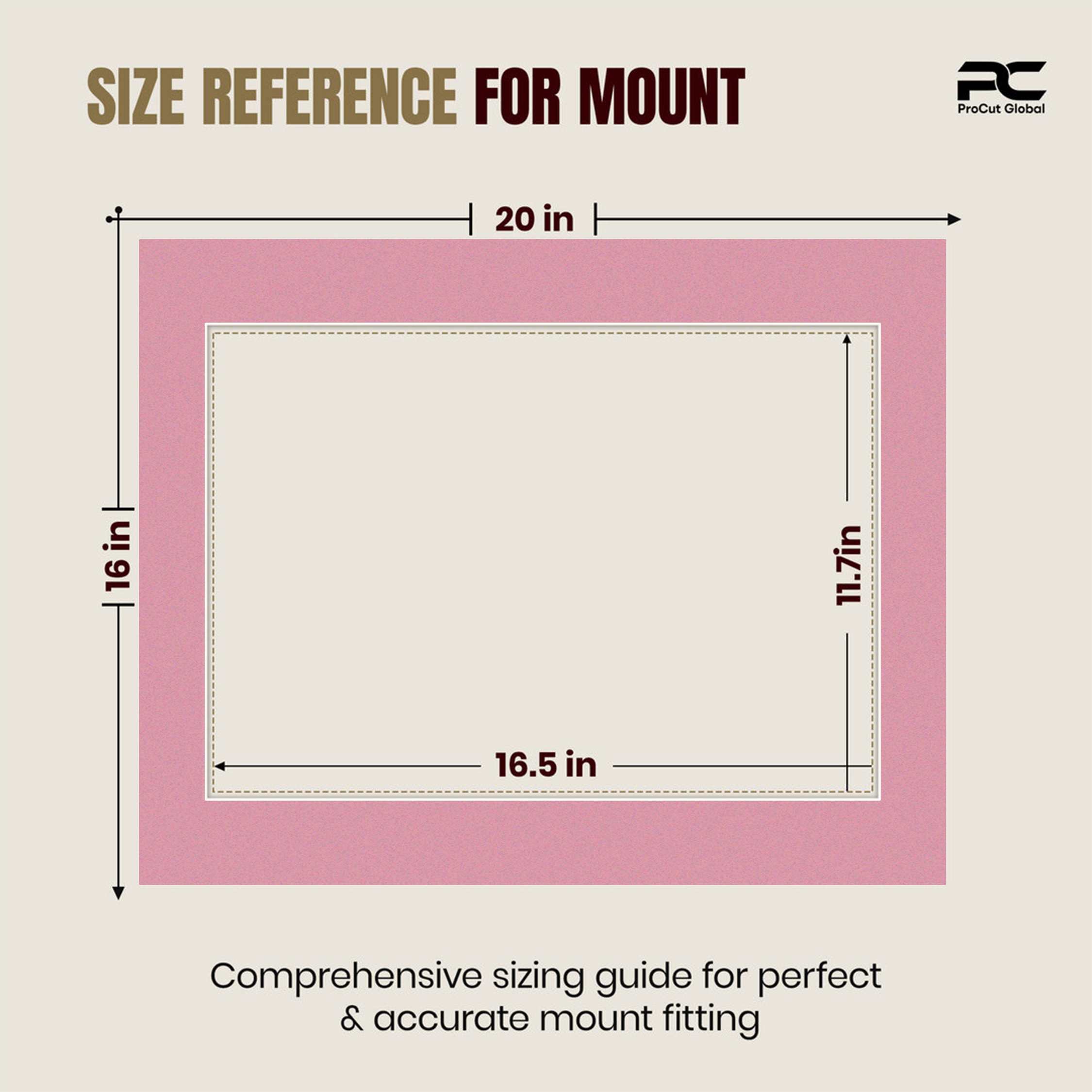 Dusty Rose 20x16" Picture Mount With A3 Aperture | Acid-Free Mat Board For Photos & Artwork thumbnail 2