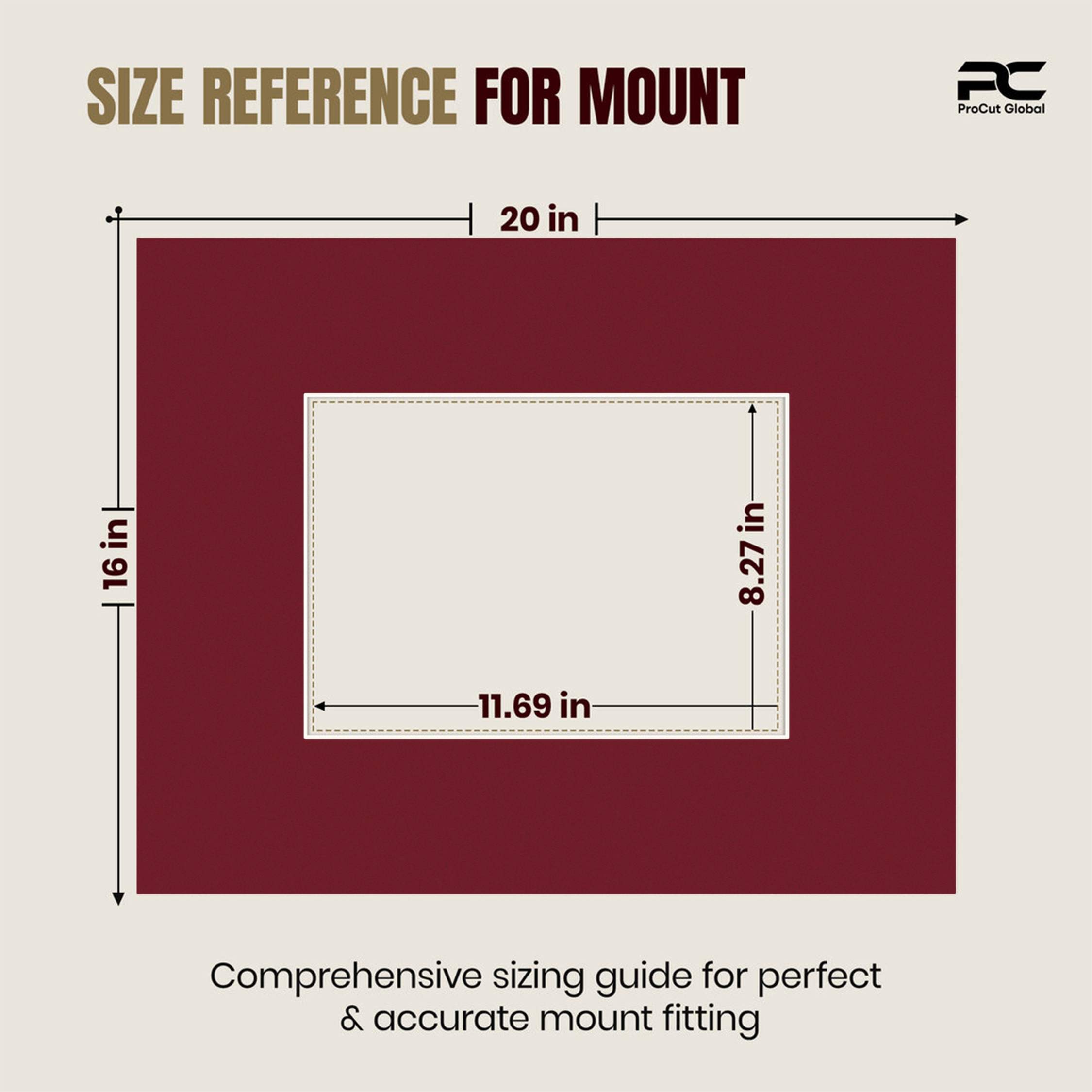 Burgundy 20x16" Picture Mount With A4 Aperture | Acid-Free Mat Board For Picture Frames thumbnail 2