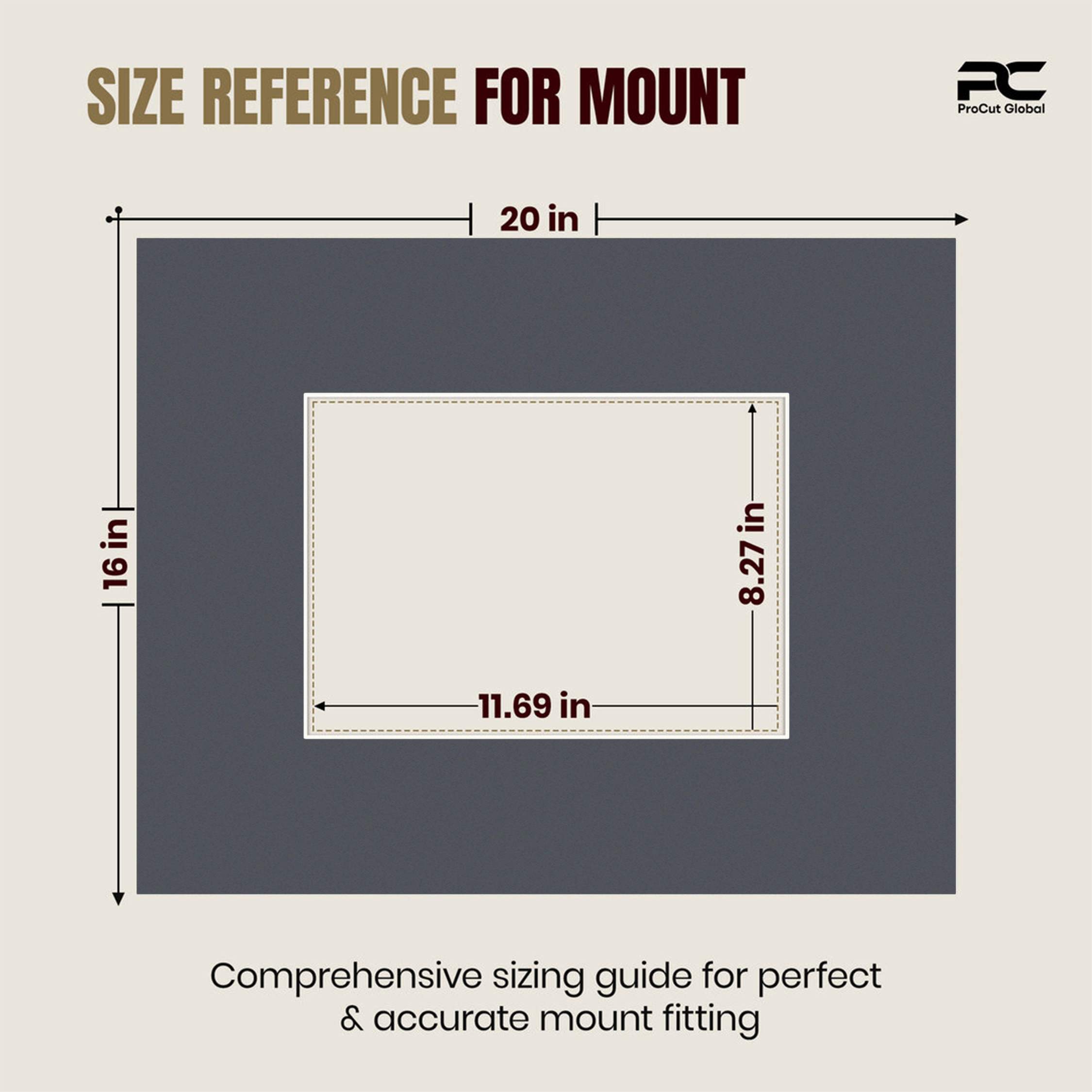 Charcoal Grey 20x16" Picture Mount With A4 Aperture | Acid-Free Mat Board For Photos & Artwork thumbnail 2