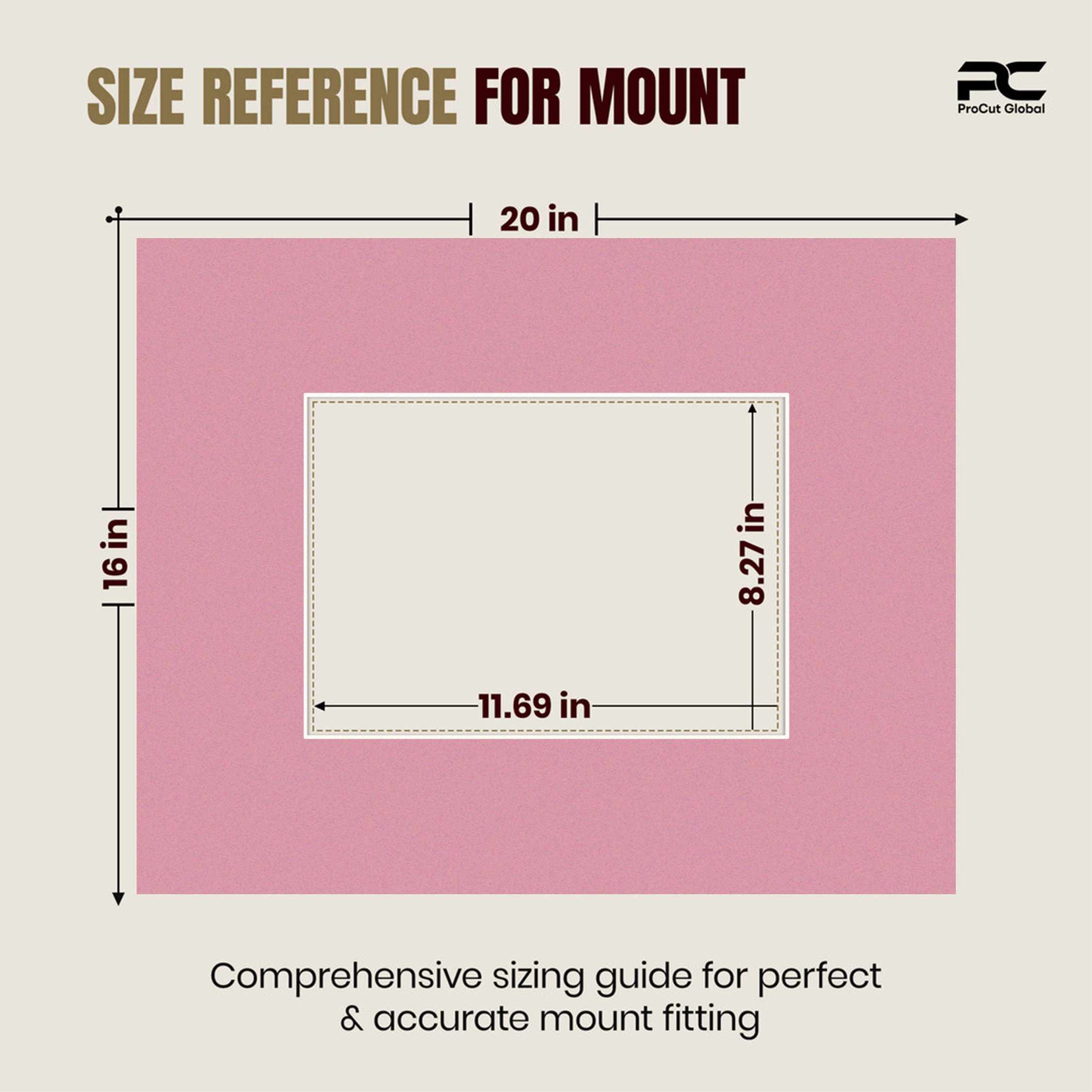 Dusty Rose 20x16" Picture Mount With A4 Aperture | Acid-Free Picture Mount Board thumbnail 2