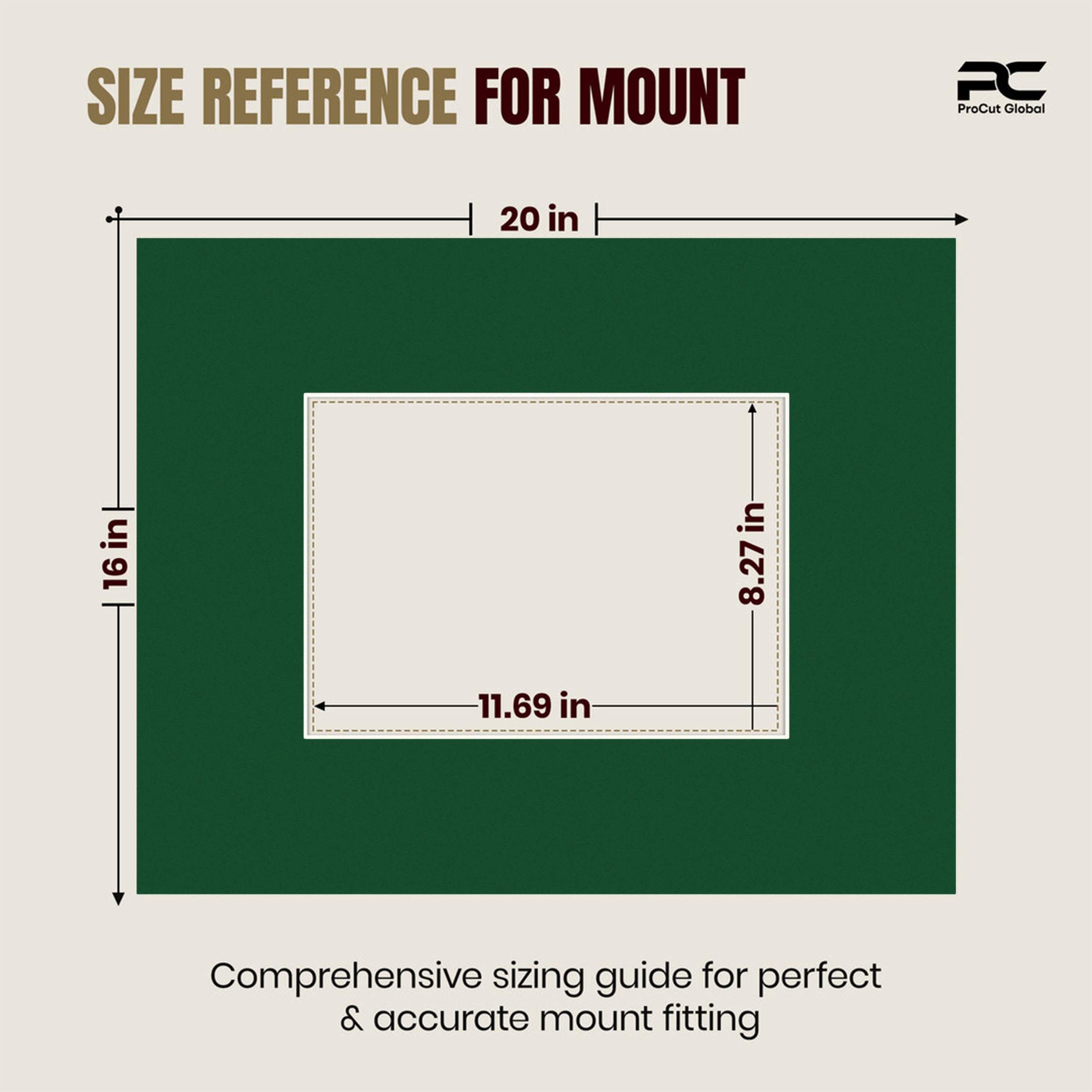 Forest Green 20x16" Picture Mount With A4 Aperture | Acid-Free Mat Board For Picture Frames thumbnail 2