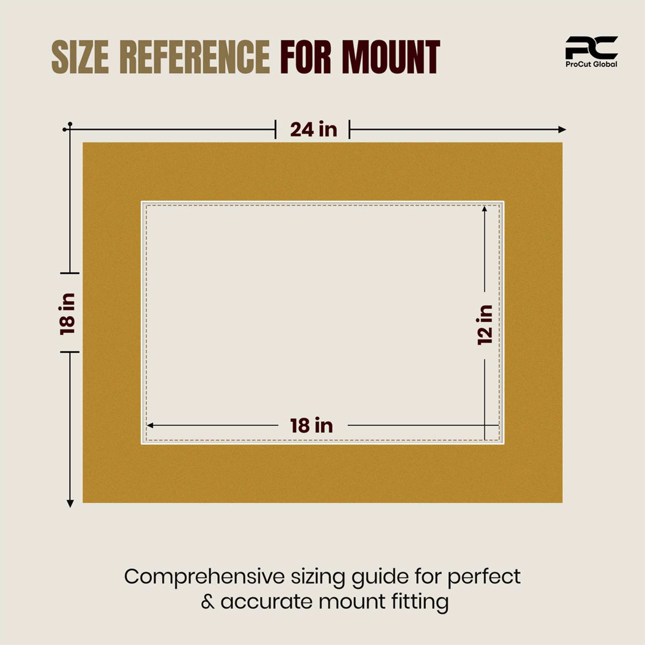 Antique Gold 24x18" Picture Mount With 18x12" Aperture | Acid-Free Mat Board For Photos & Artwork thumbnail 2