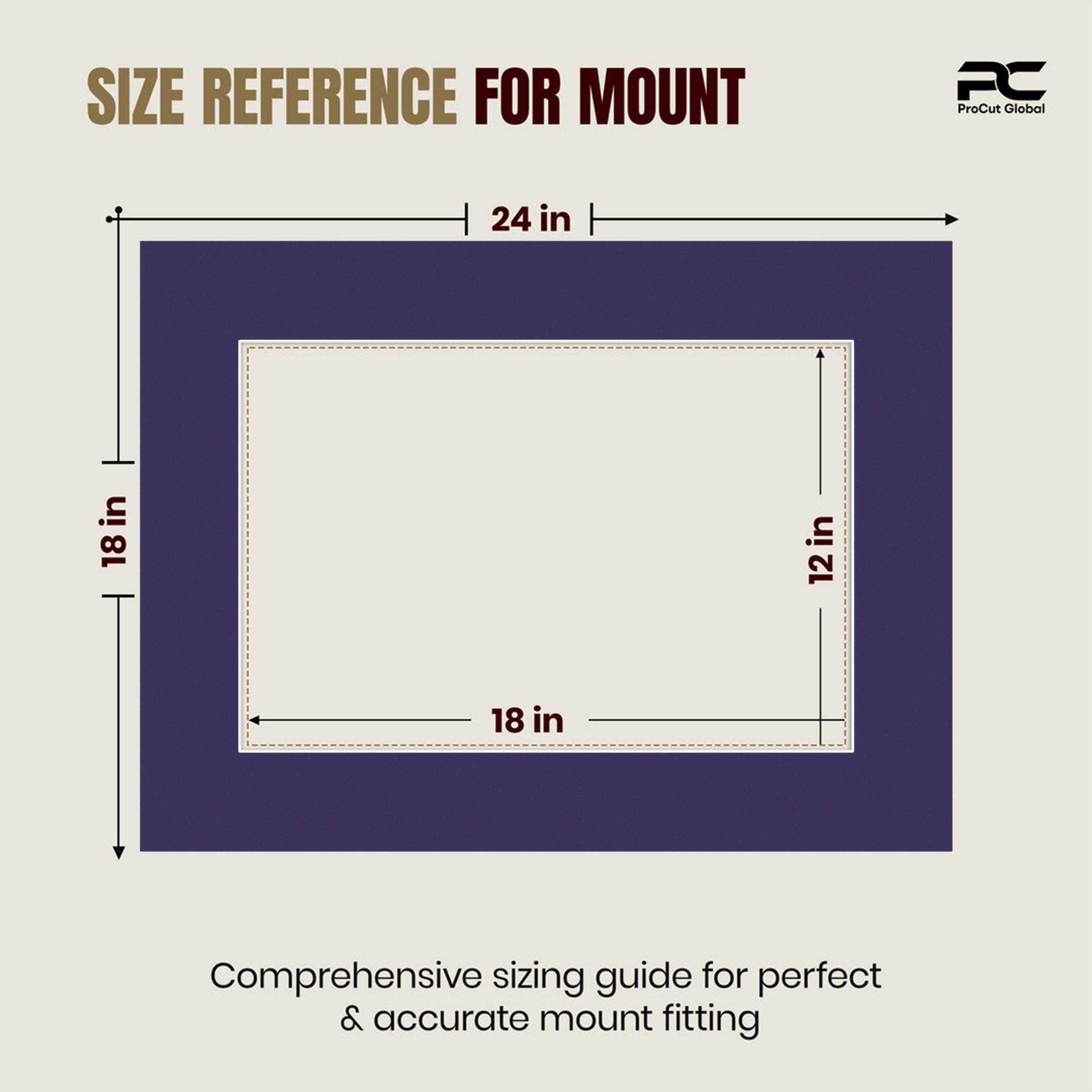 Damson 24x18" Picture Mount With 18x12" Aperture | Acid-Free Mat Board For Photos & Artwork thumbnail 2