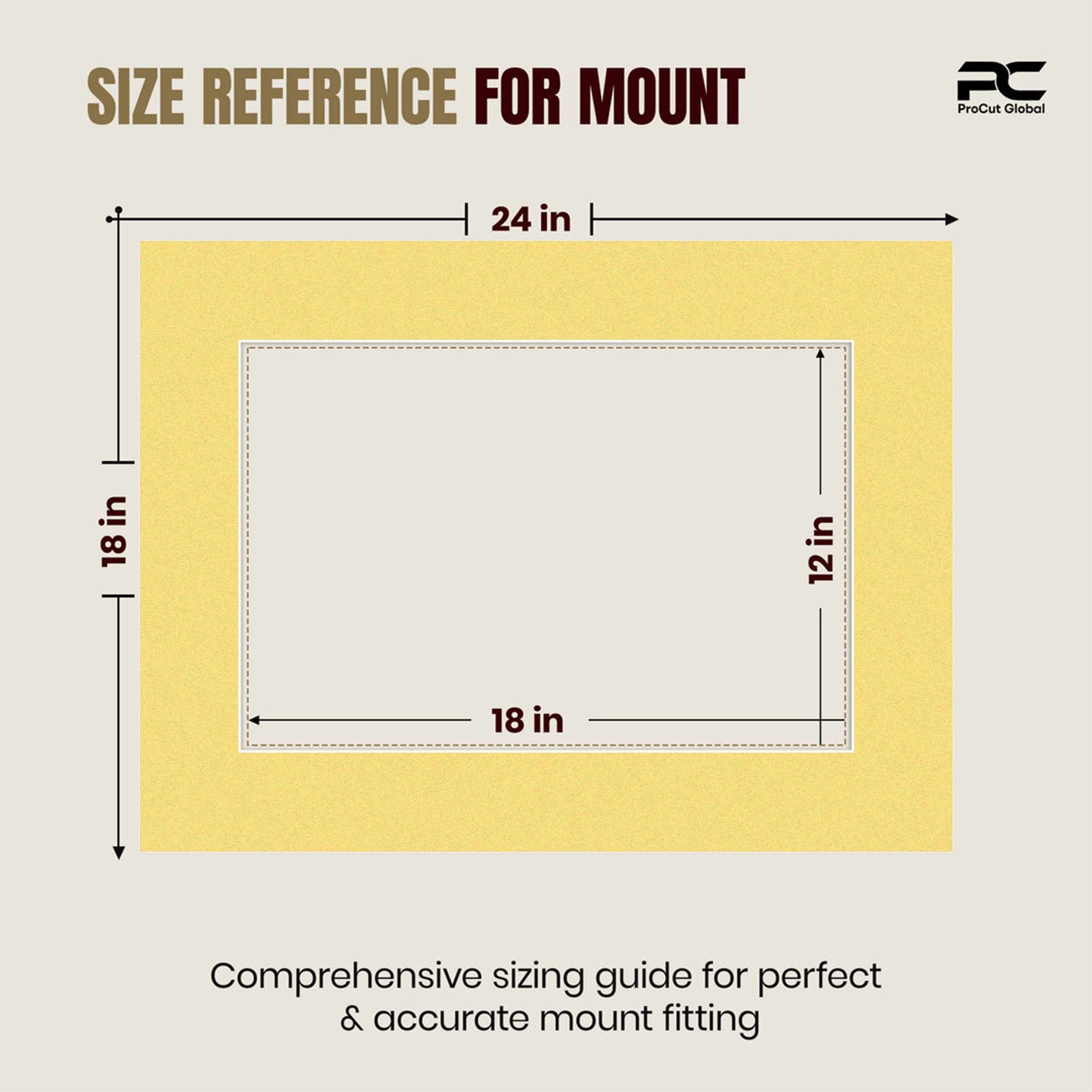 Primrose 24x18" Picture Mount With 18x12" Aperture | Acid-Free Picture Mount Board thumbnail 2