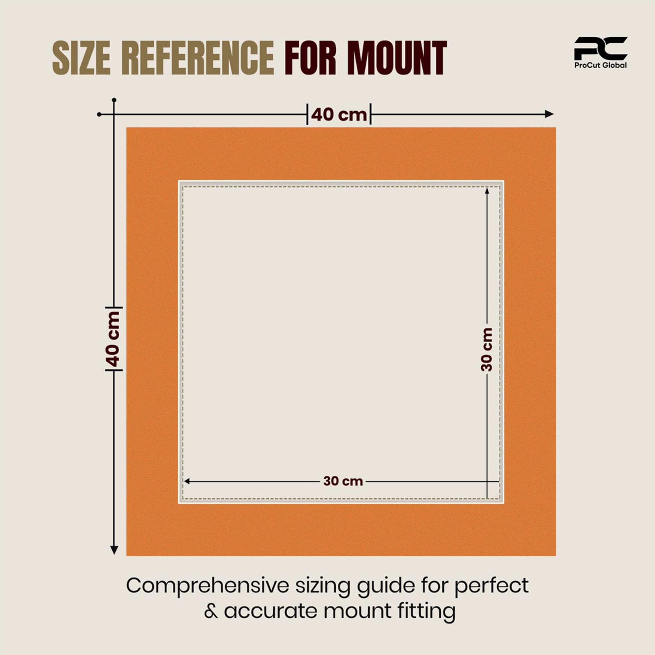 Burnt Orange 40x40cm Picture Mount With 30x30cm Aperture | Acid-Free Mat Board For Photos & Artwork thumbnail 2