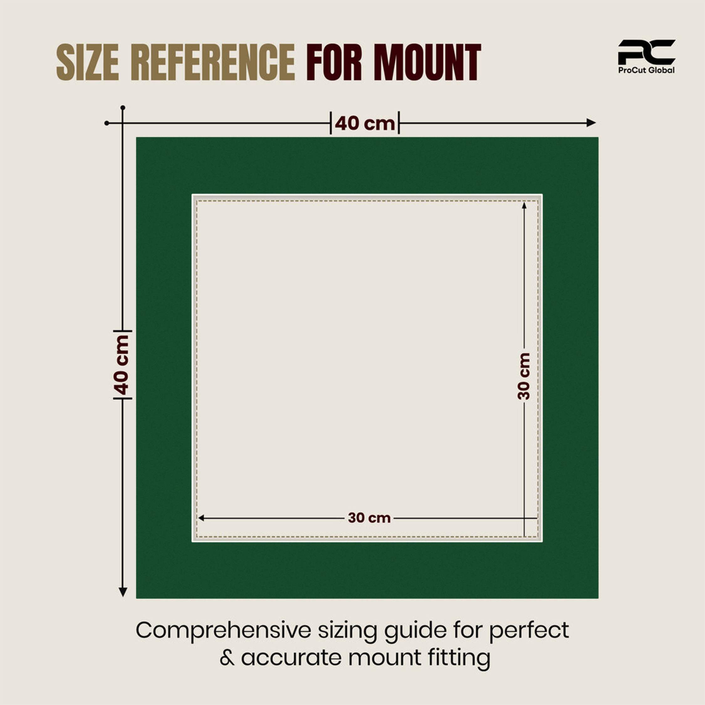 Forest Green 40x40cm Picture Mount With 30x30cm Aperture | Acid-Free Mat Board For Photos & Artwork thumbnail 2